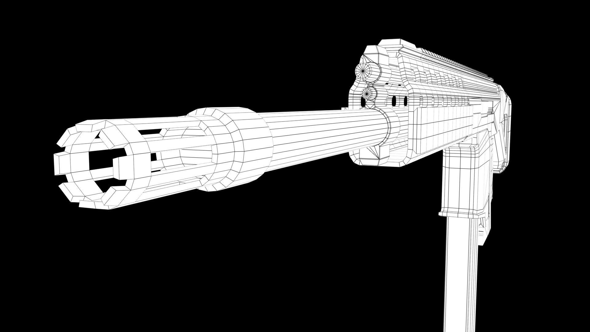 Assault rifle 3D model_8