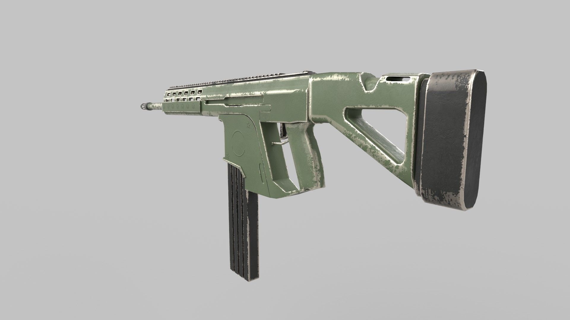 Assault rifle 3D model_2