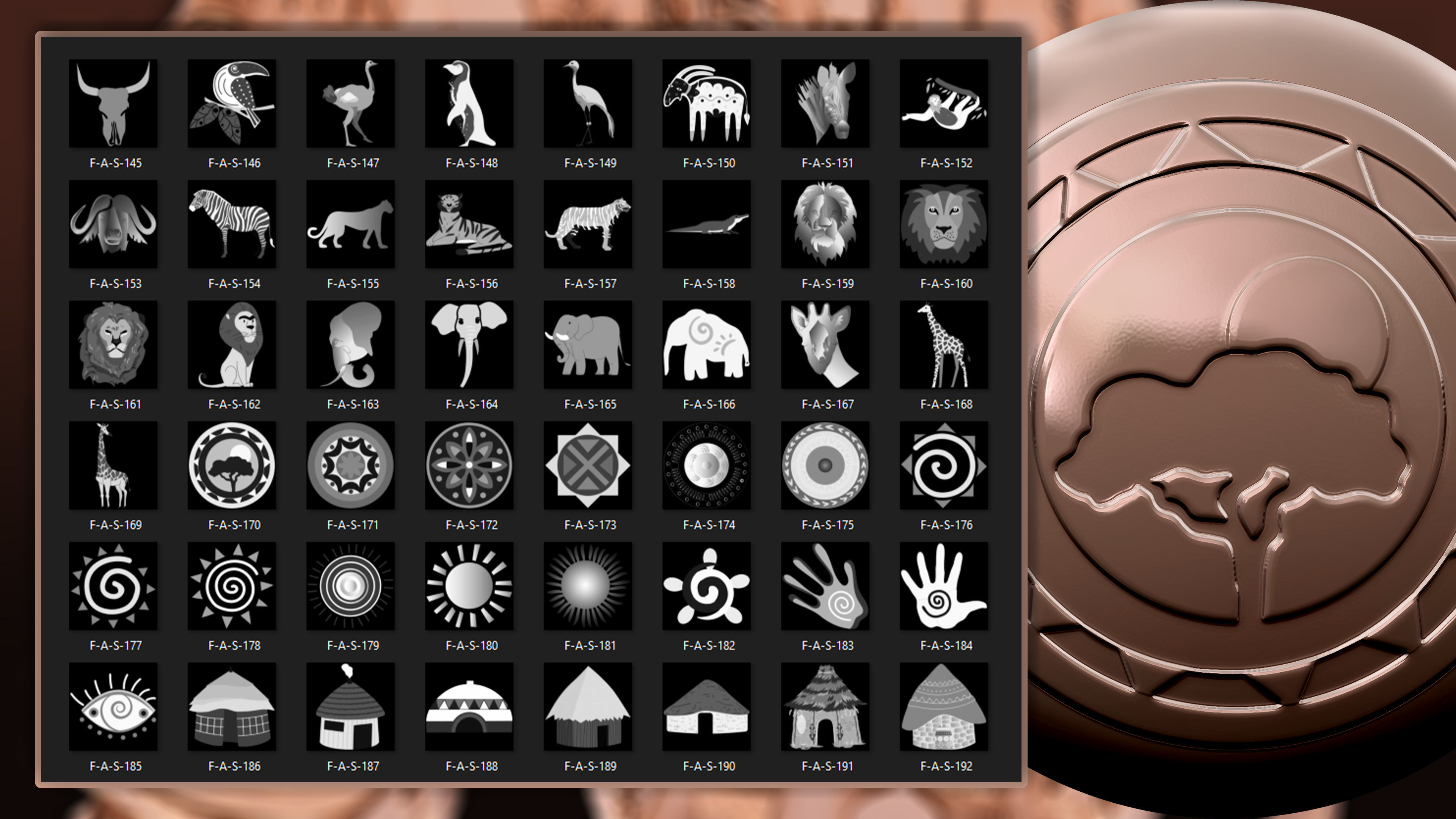 960 African symbols and elements  Alpha 3D model_4