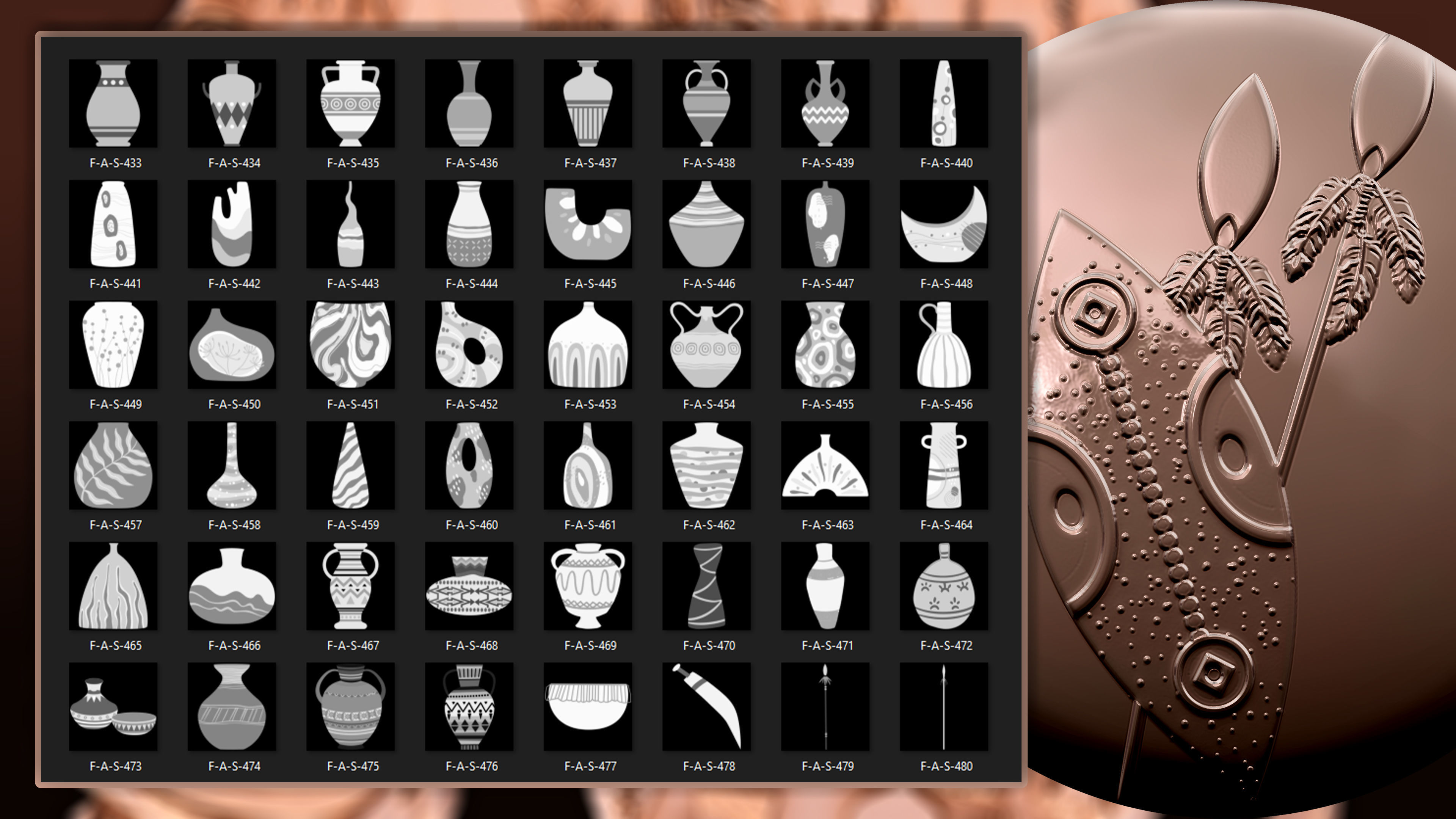 960 African symbols and elements  Alpha 3D model_10