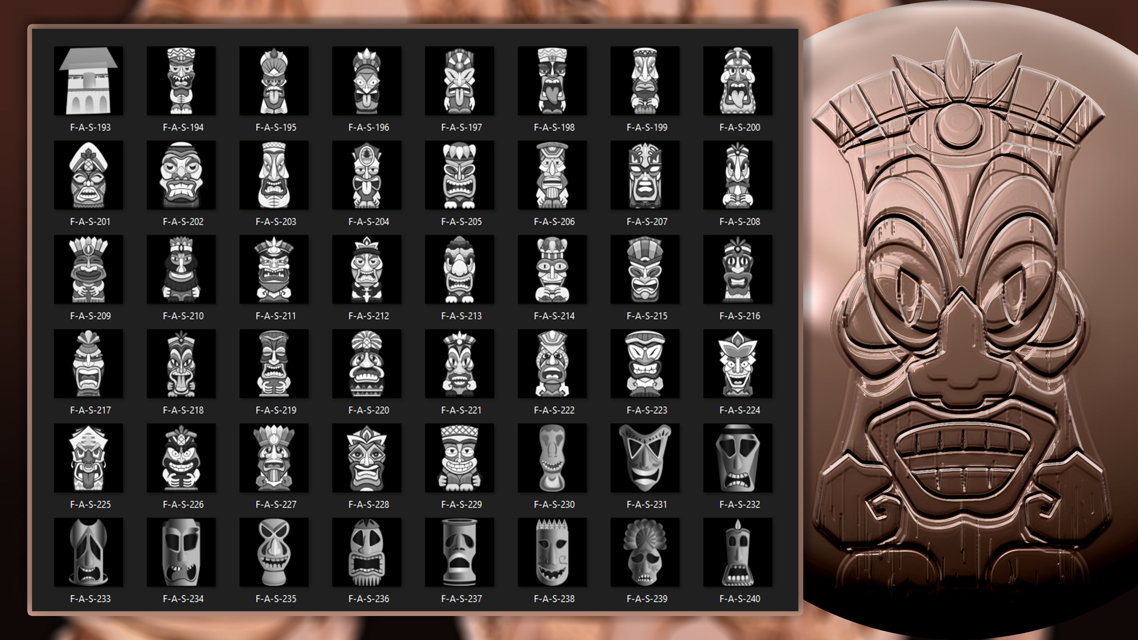 960 African symbols and elements  Alpha 3D model_5