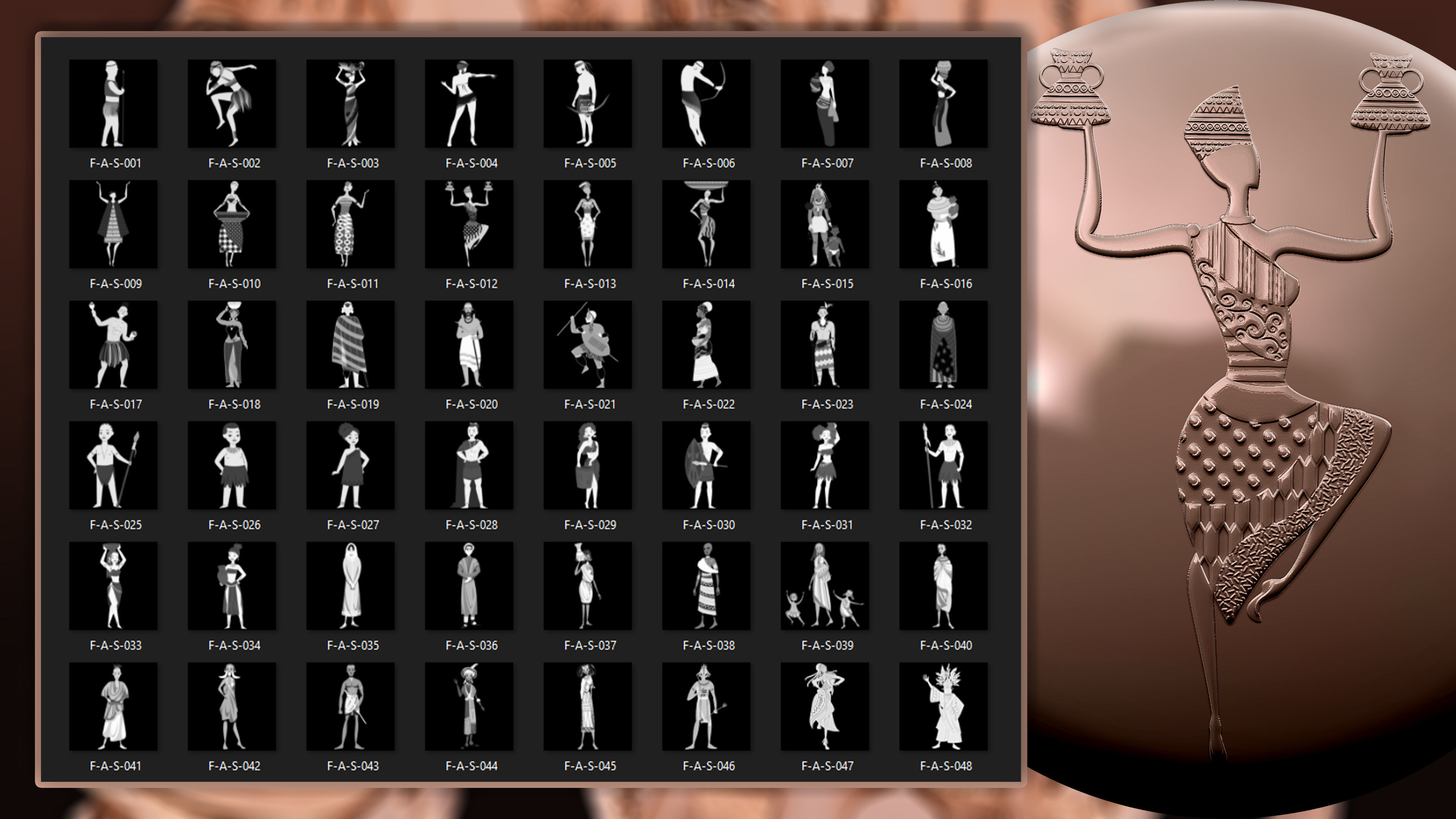 960 African symbols and elements  Alpha 3D model_1