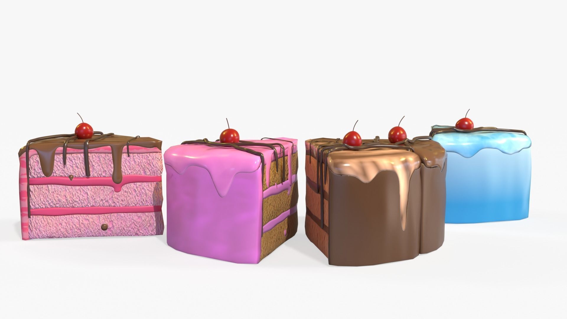 Biscuit Cake Collection Low-poly 3D model_3