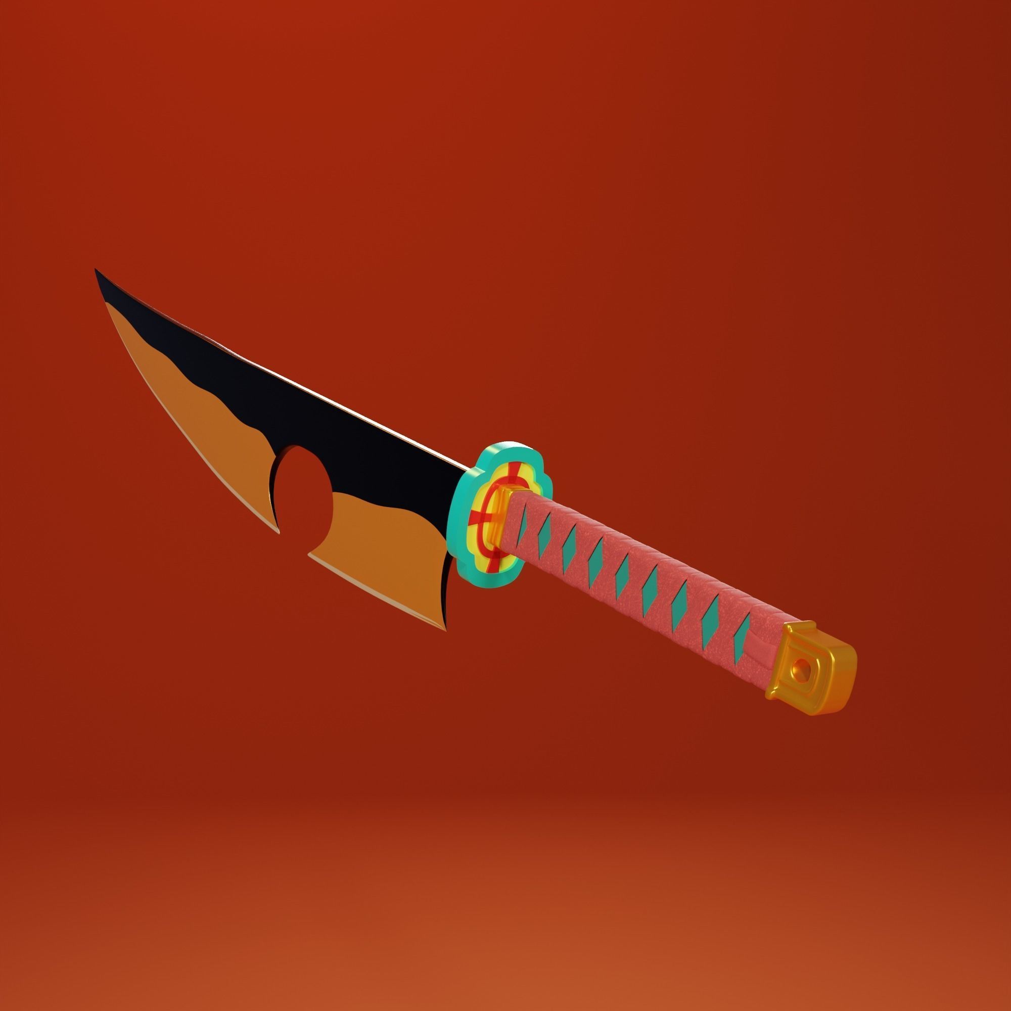 Demon Slayer Tengen Uzui Sword - Kimetsu No Yaiba 3D print model 3D print model_3