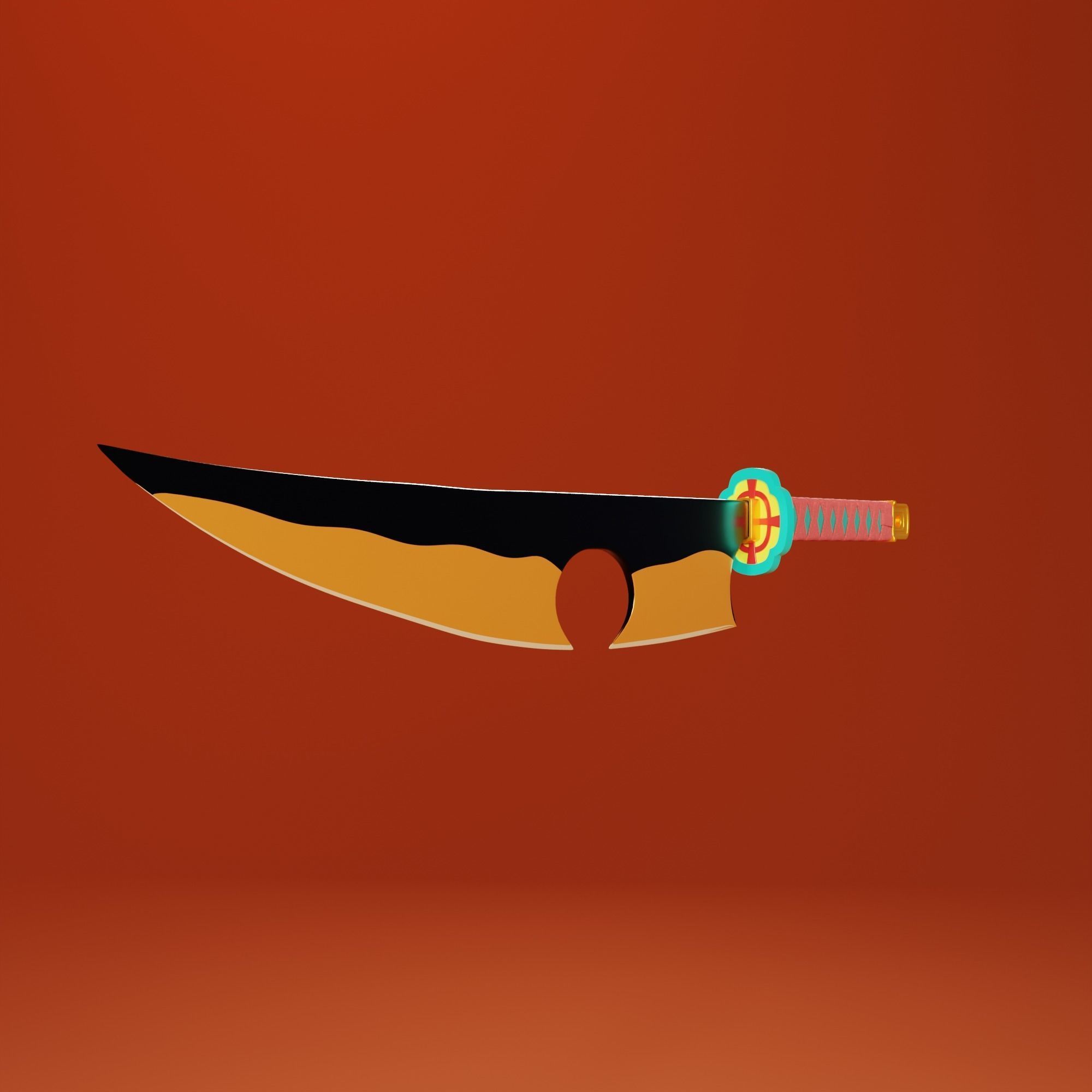 Demon Slayer Tengen Uzui Sword - Kimetsu No Yaiba 3D print model 3D print model_2