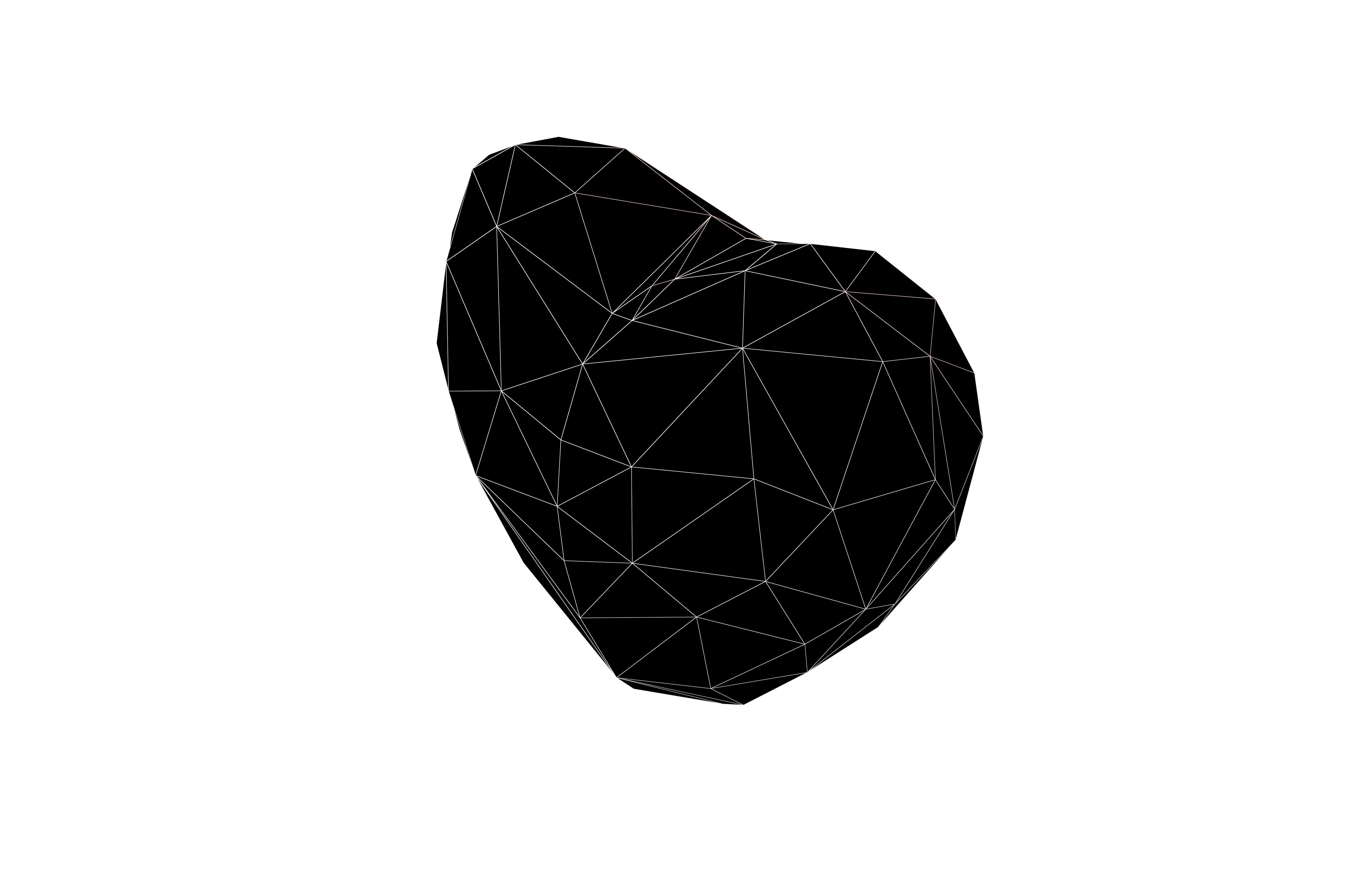 Stylish Heart V1 009 Low-poly 3D model_4