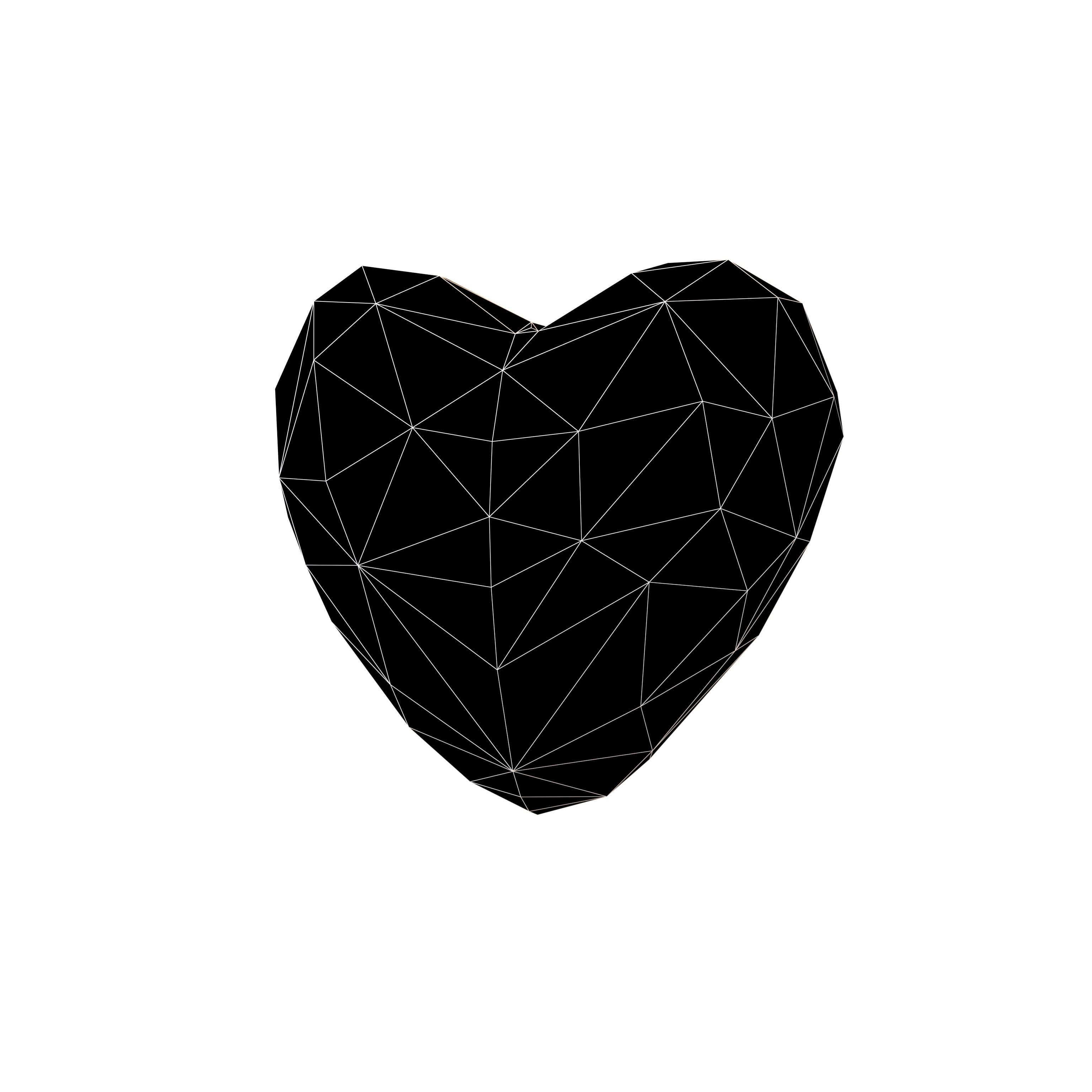 Stylish Heart V1 009 Low-poly 3D model_6