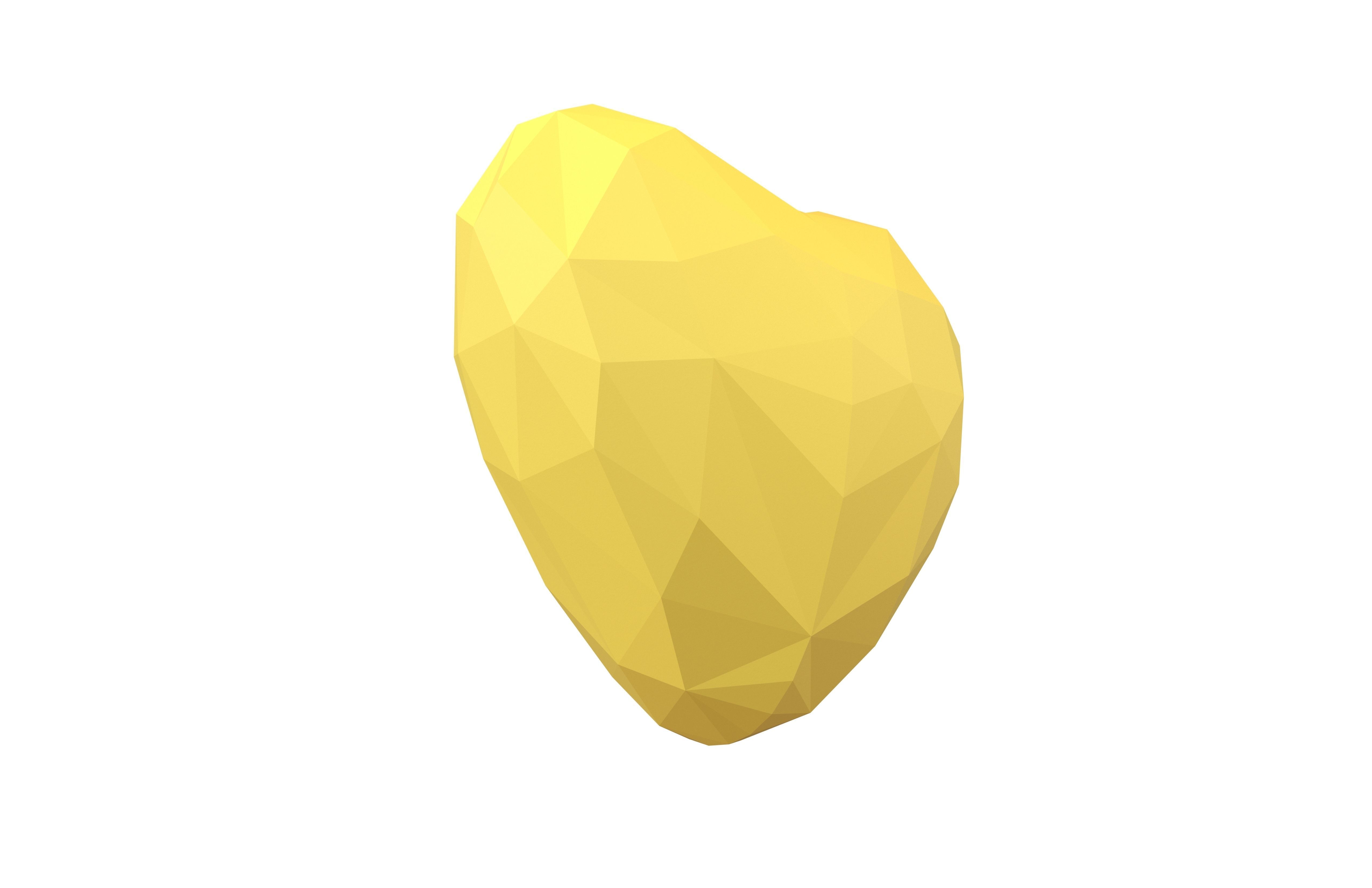 Stylish Heart V1 009 Low-poly 3D model_3