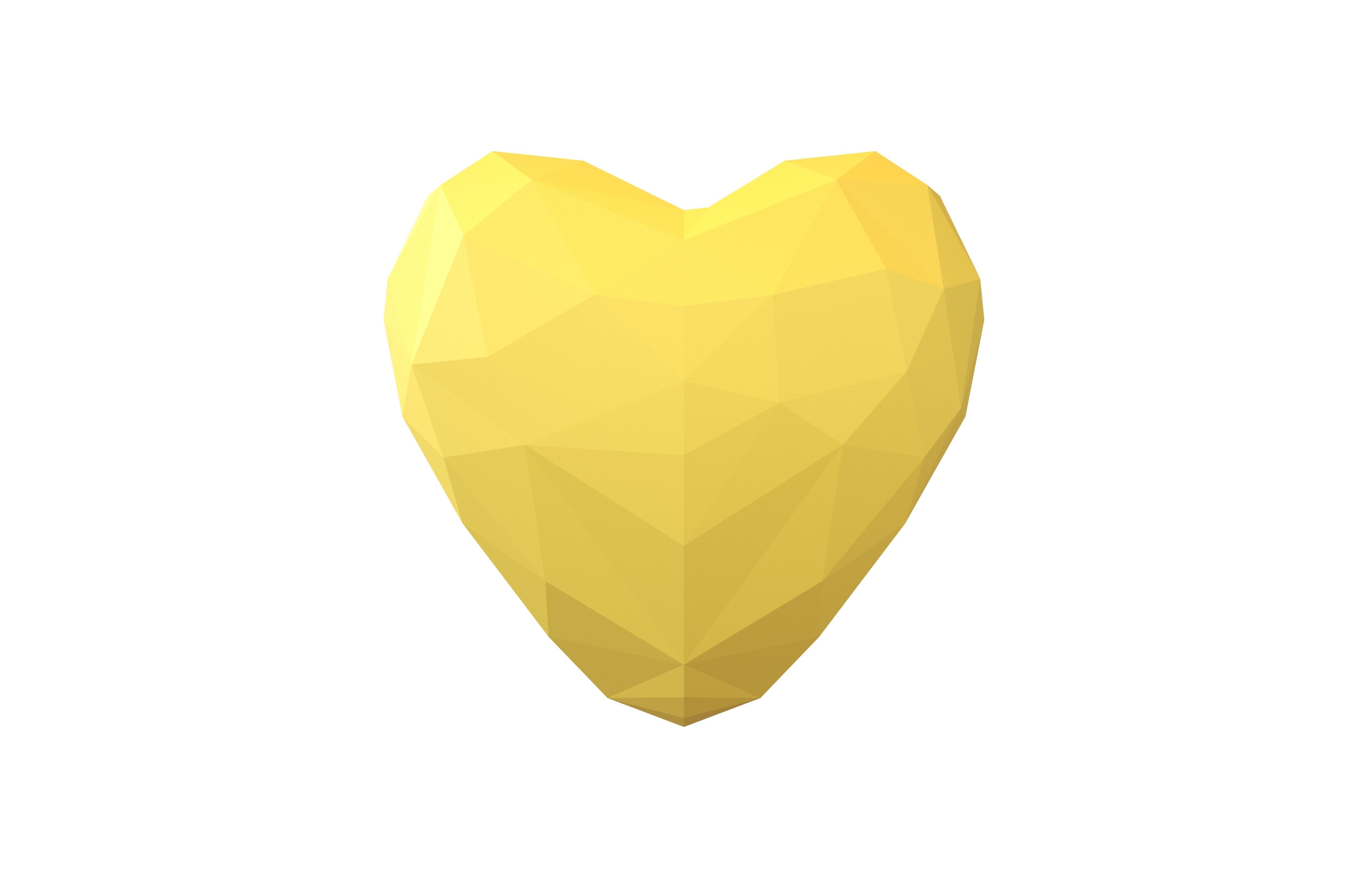 Stylish Heart V1 009 Low-poly 3D model_1