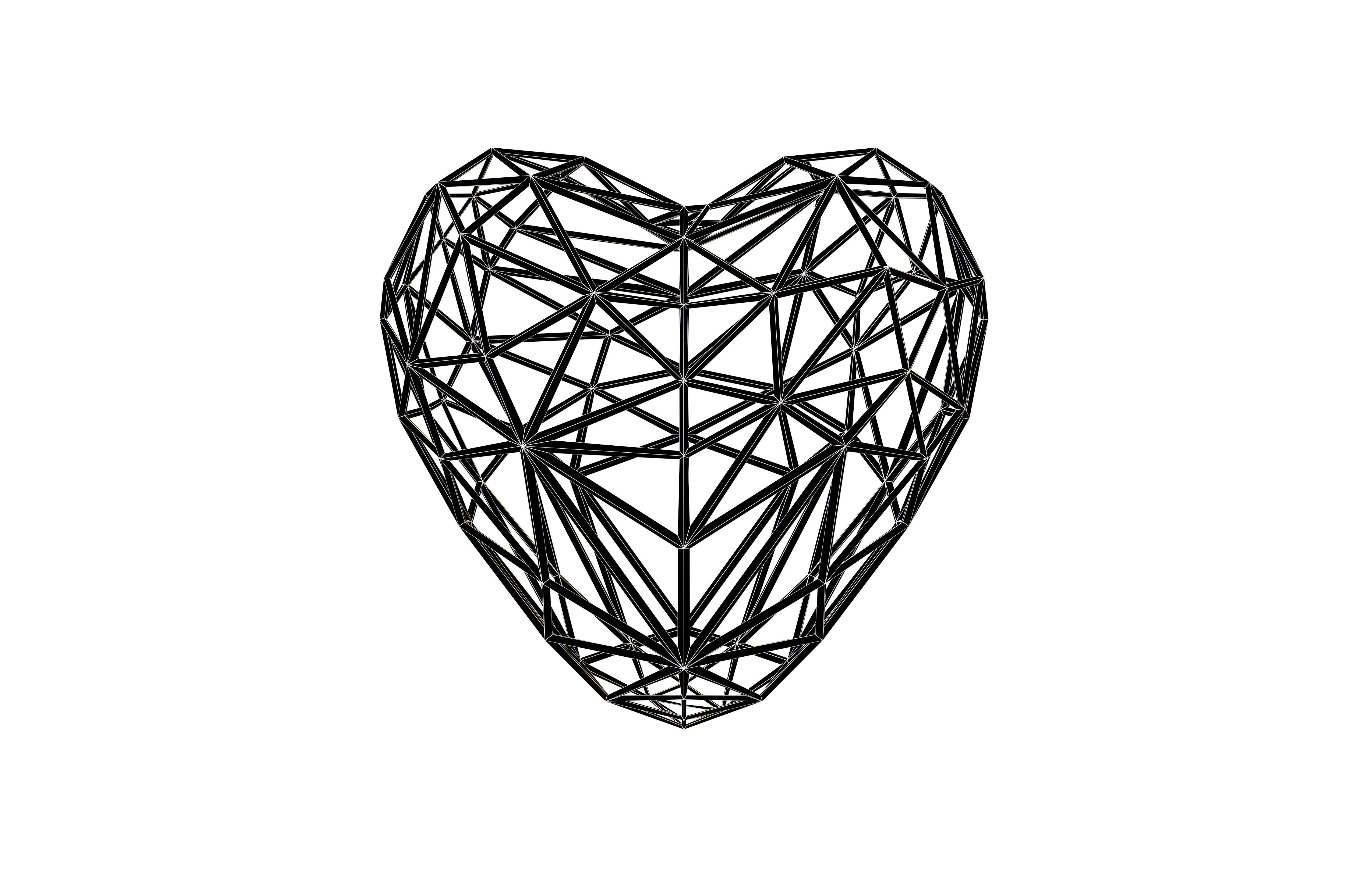 Stylish Heart V2 002 Low-poly 3D model_5