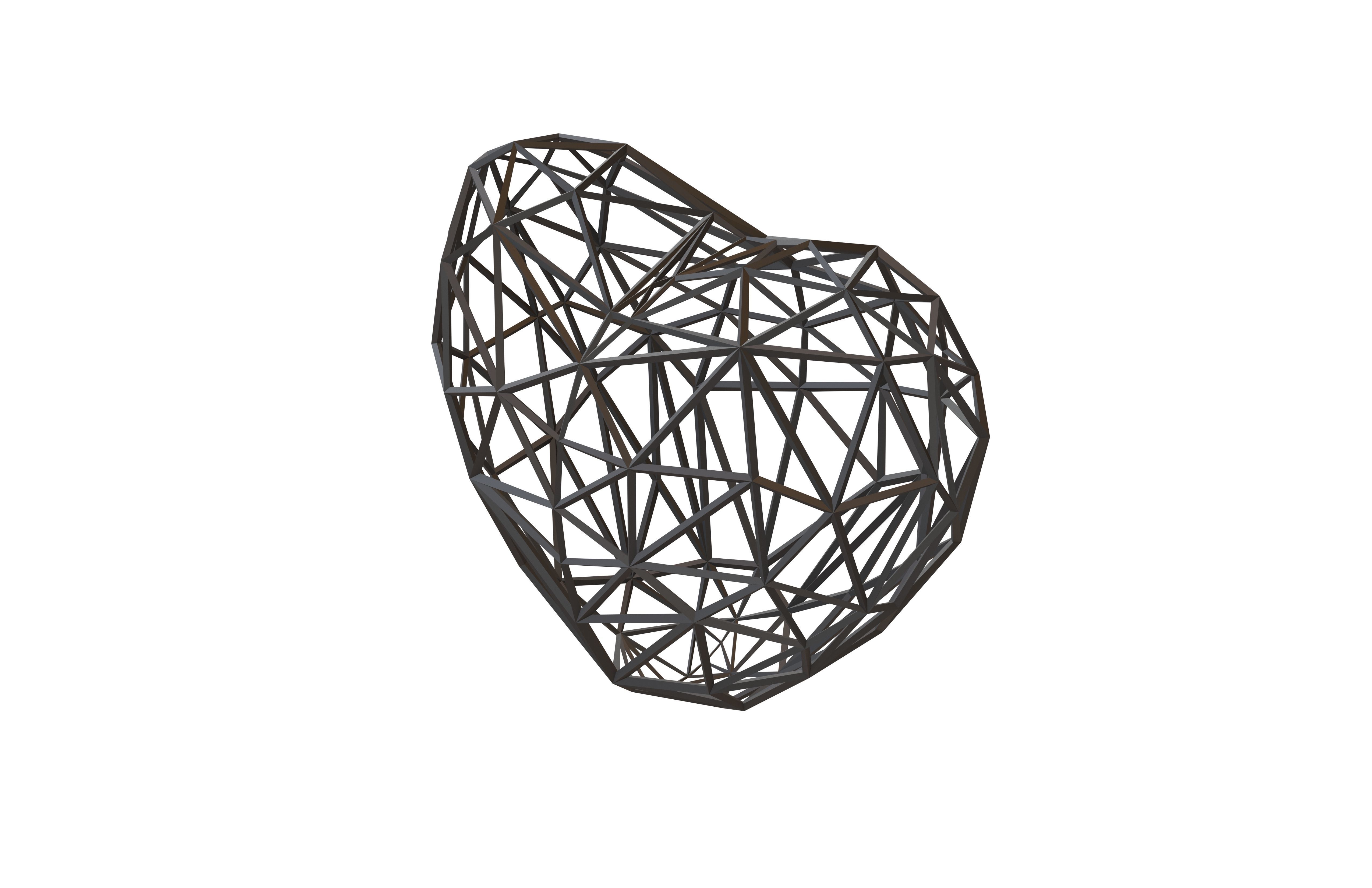 Stylish Heart V2 002 Low-poly 3D model_3