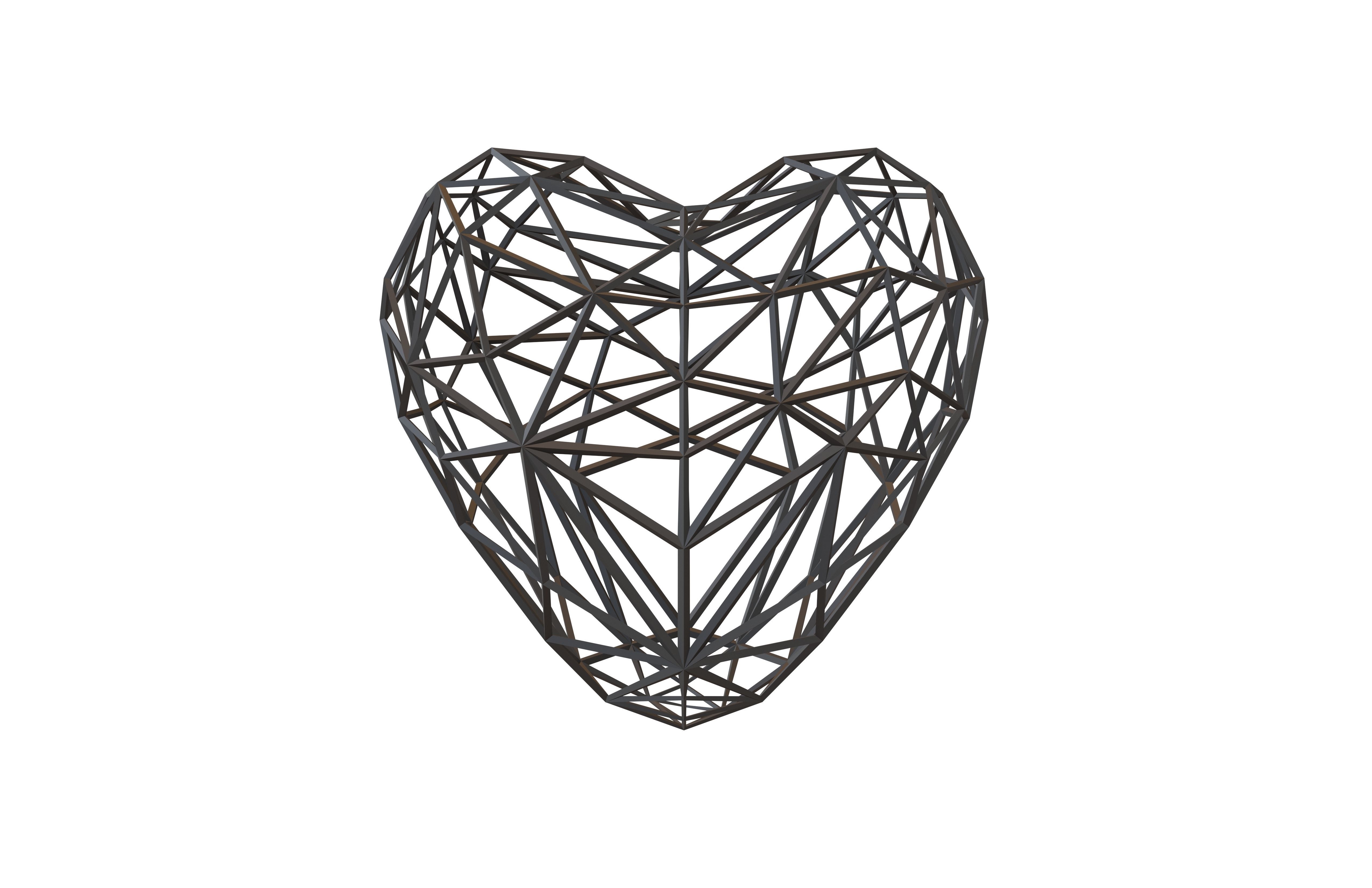Stylish Heart V2 002 Low-poly 3D model_1
