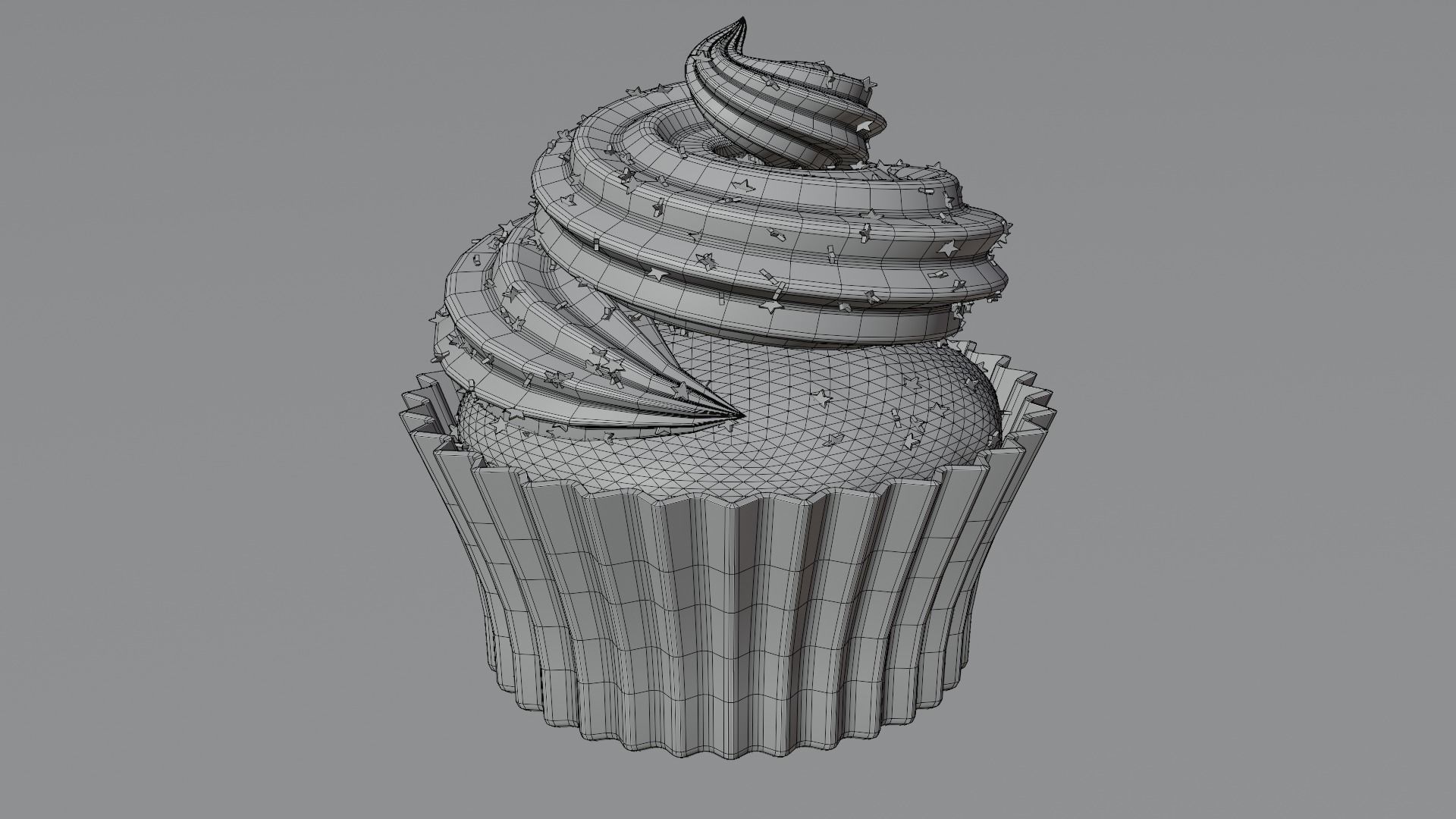 Chocolate cupcake 3D model Low-poly 3D model_7