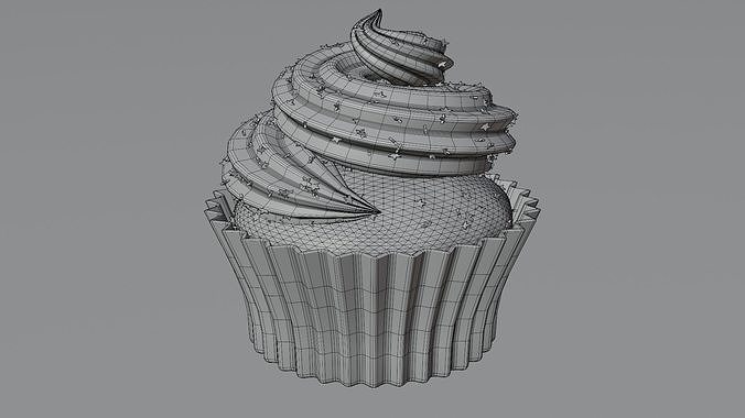 Chocolate cupcake 3D model Low-poly 3D model 7
