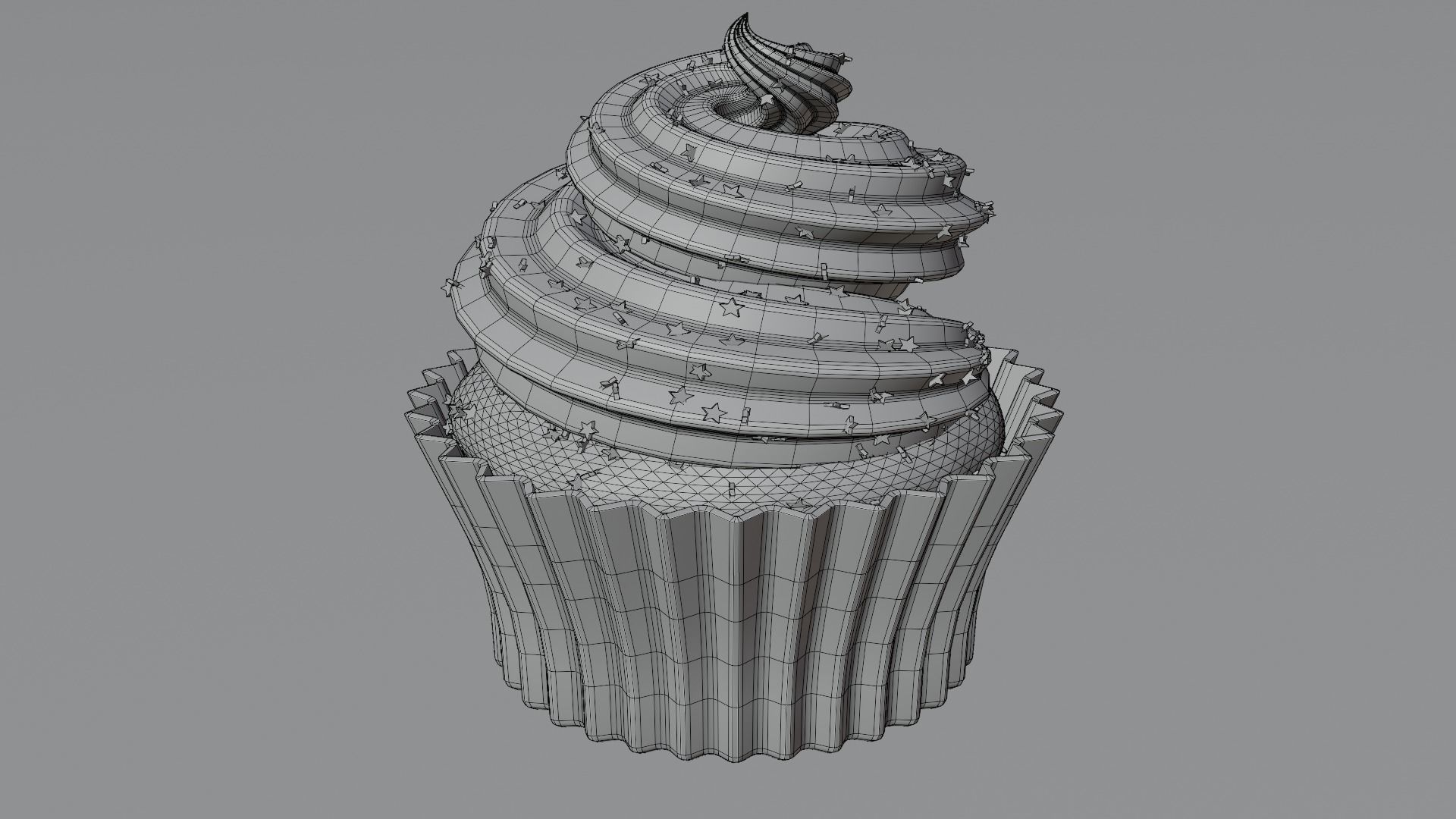 Chocolate cupcake 3D model Low-poly 3D model_9
