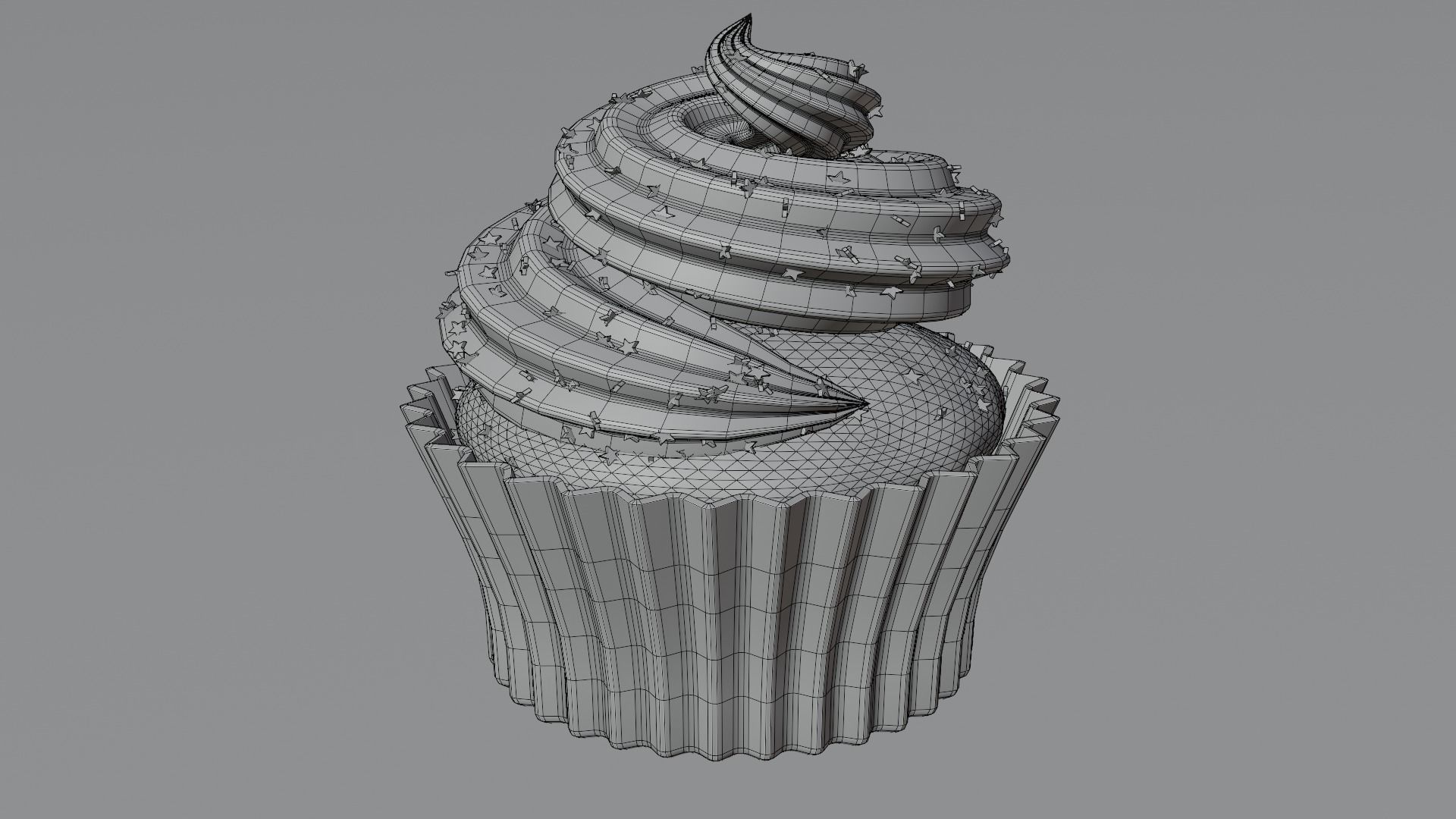 Chocolate cupcake 3D model Low-poly 3D model_6