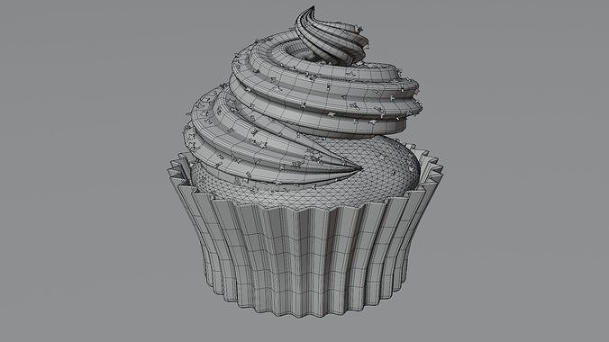 Chocolate cupcake 3D model Low-poly 3D model 6