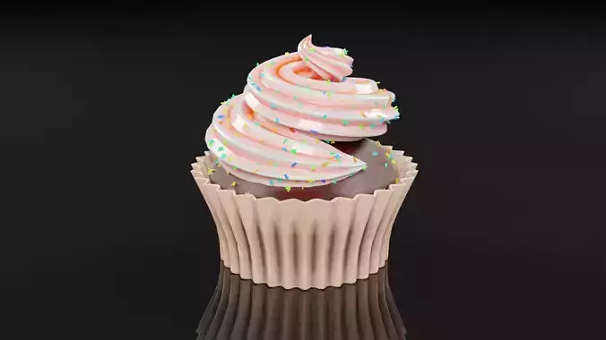 Chocolate cupcake 3D model