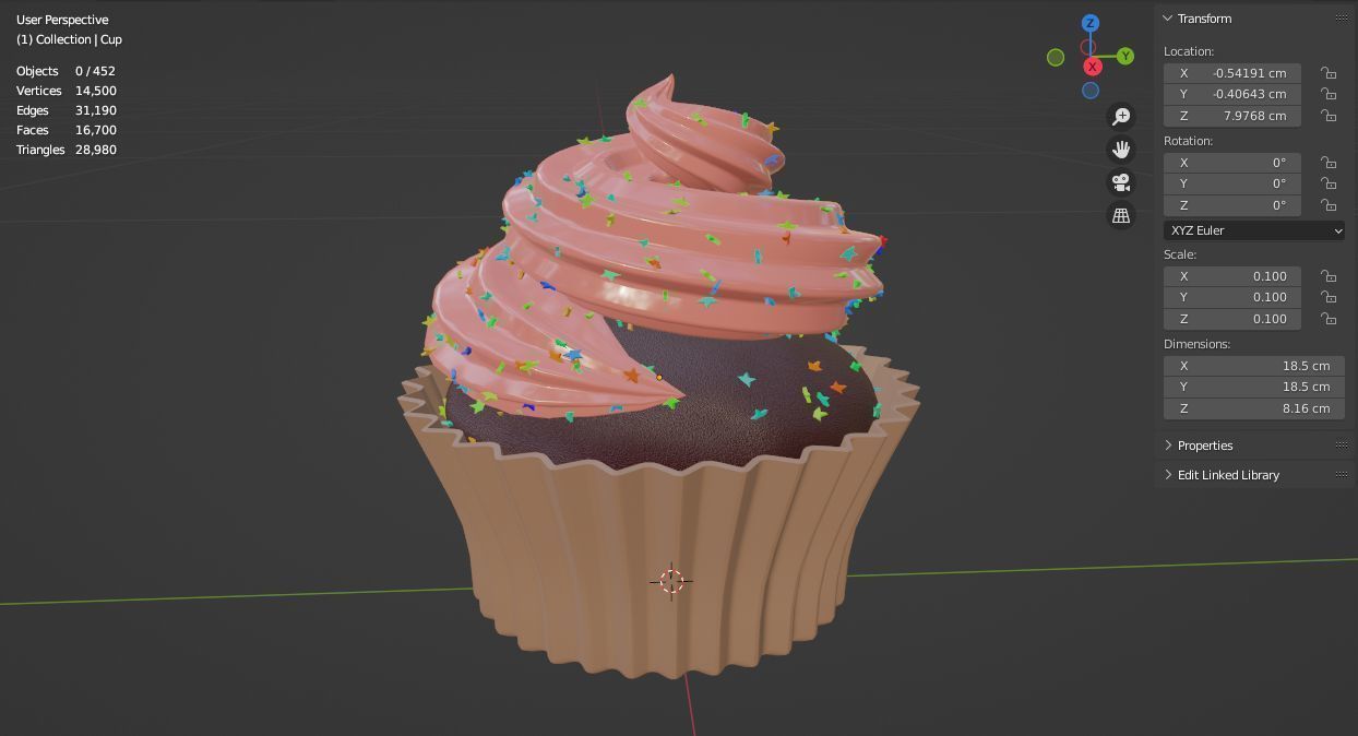 Chocolate cupcake 3D model Low-poly 3D model_15