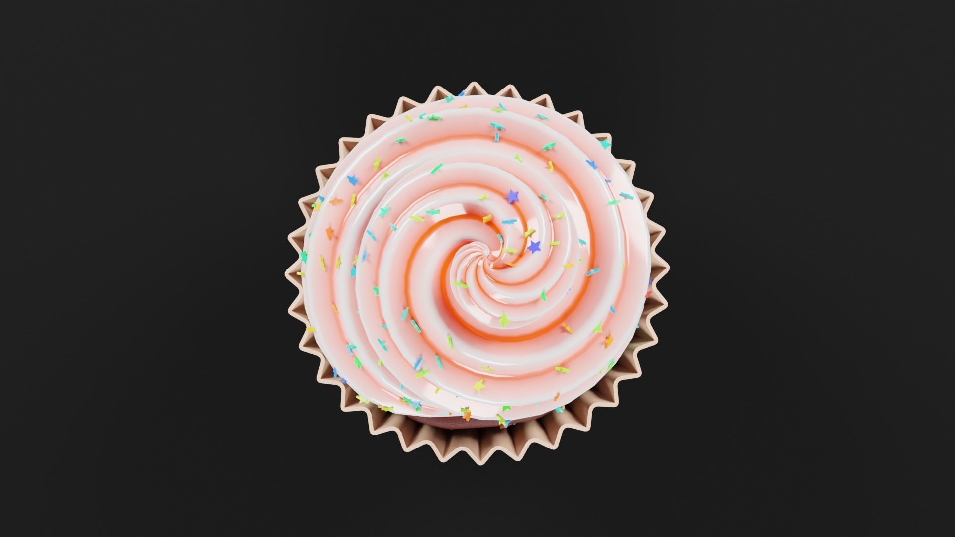 Chocolate cupcake 3D model Low-poly 3D model_4