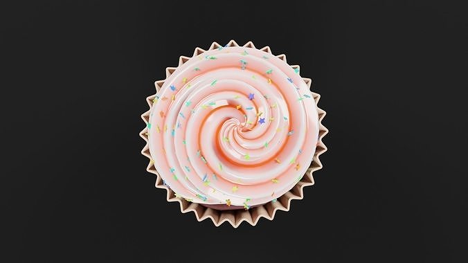 Chocolate cupcake 3D model Low-poly 3D model 4