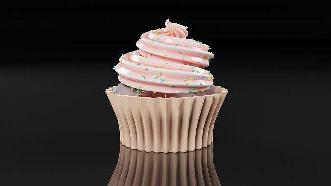 Chocolate cupcake 3D model Low-poly 3D model 5