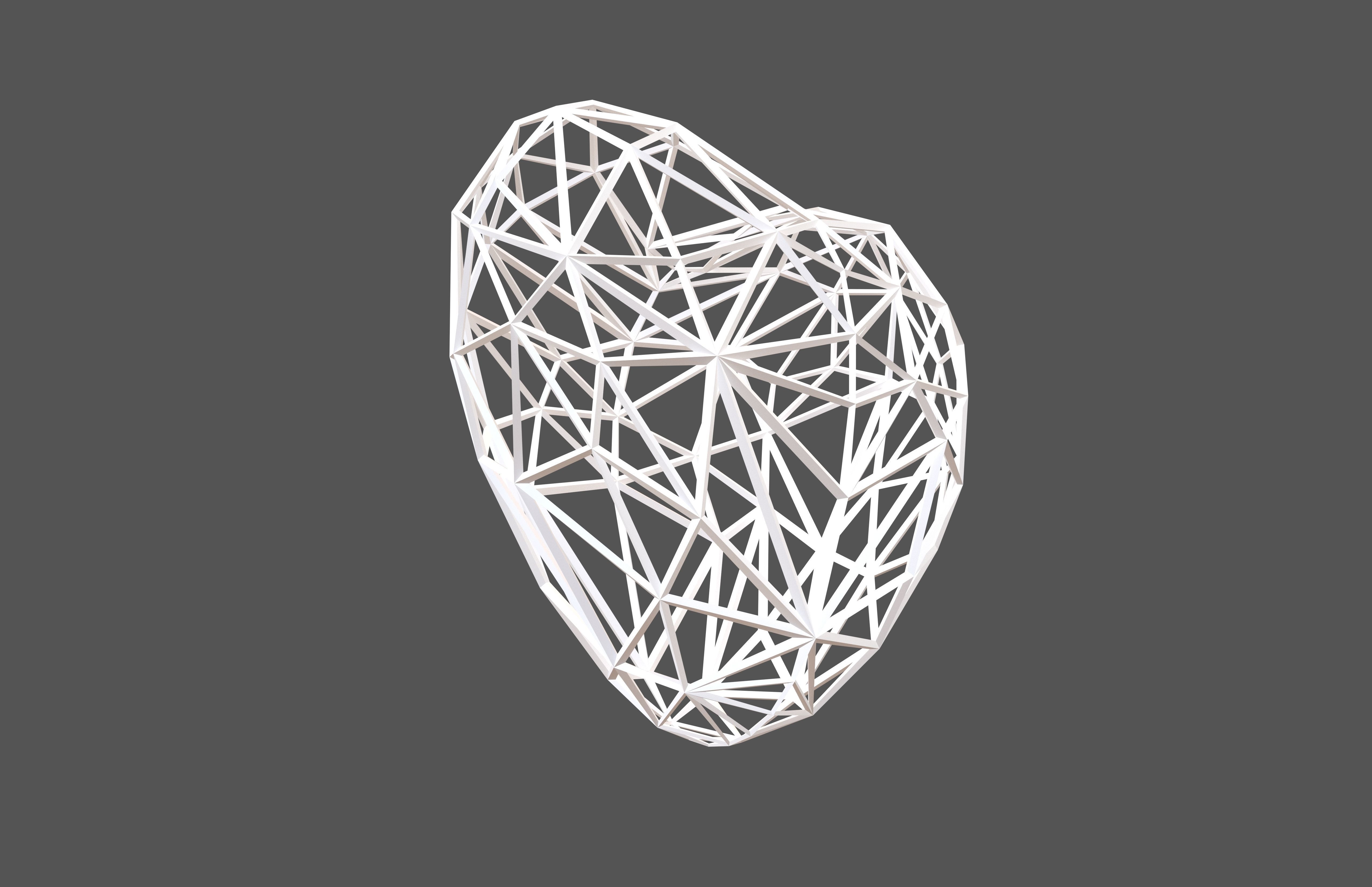Stylish Heart V2 003 Low-poly 3D model_2