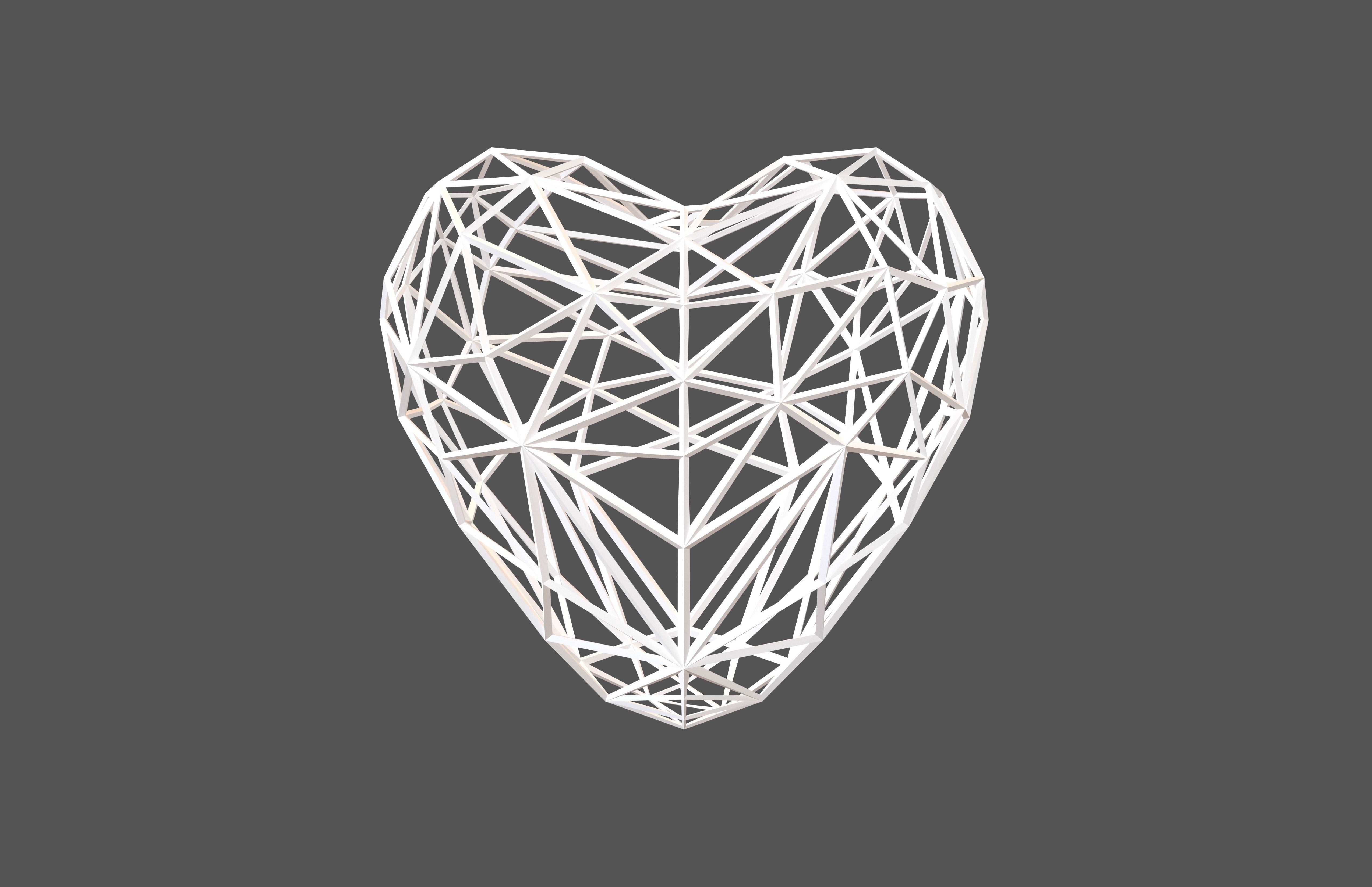 Stylish Heart V2 003 Low-poly 3D model_1