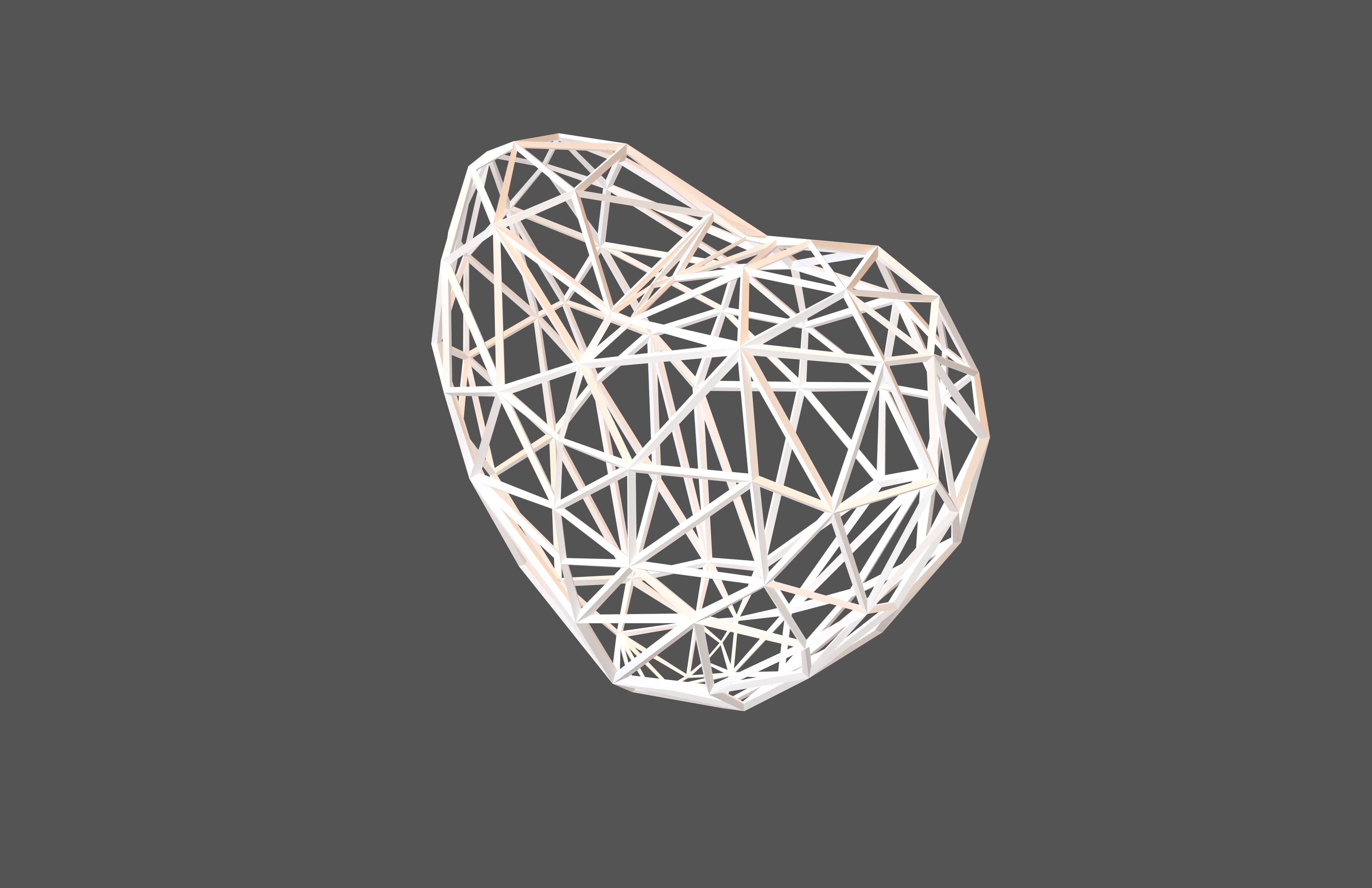 Stylish Heart V2 003 Low-poly 3D model_3