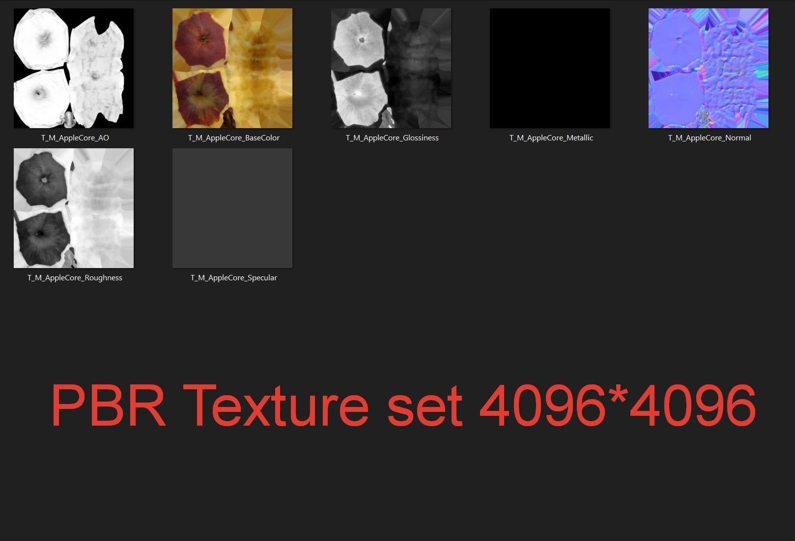 Apple Core PBR Low-poly 3D model_6