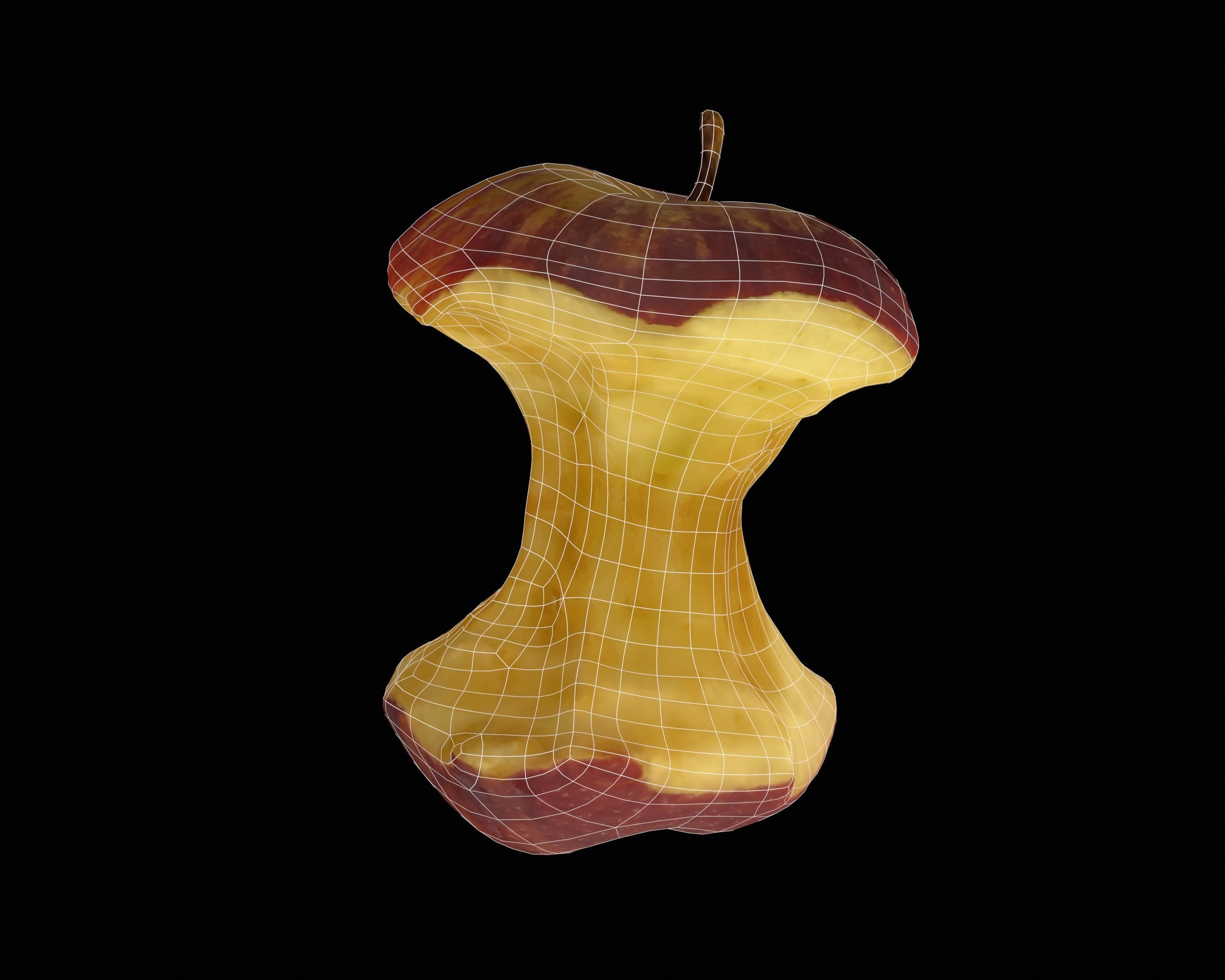 Apple Core PBR Low-poly 3D model_4