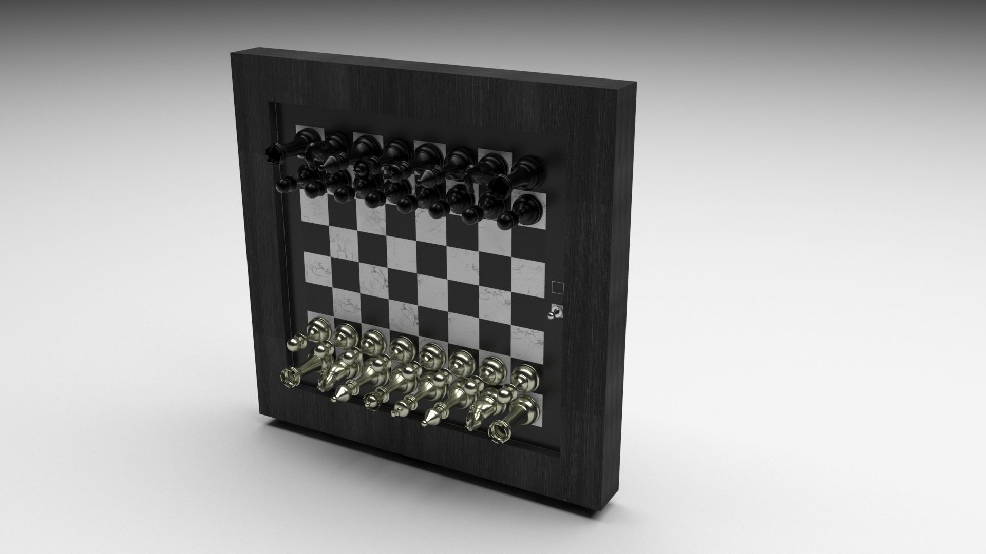 Wall Mounted Chess Set 3D model_1