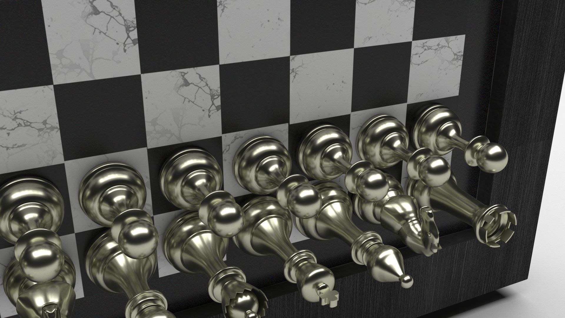 Wall Mounted Chess Set 3D model_7