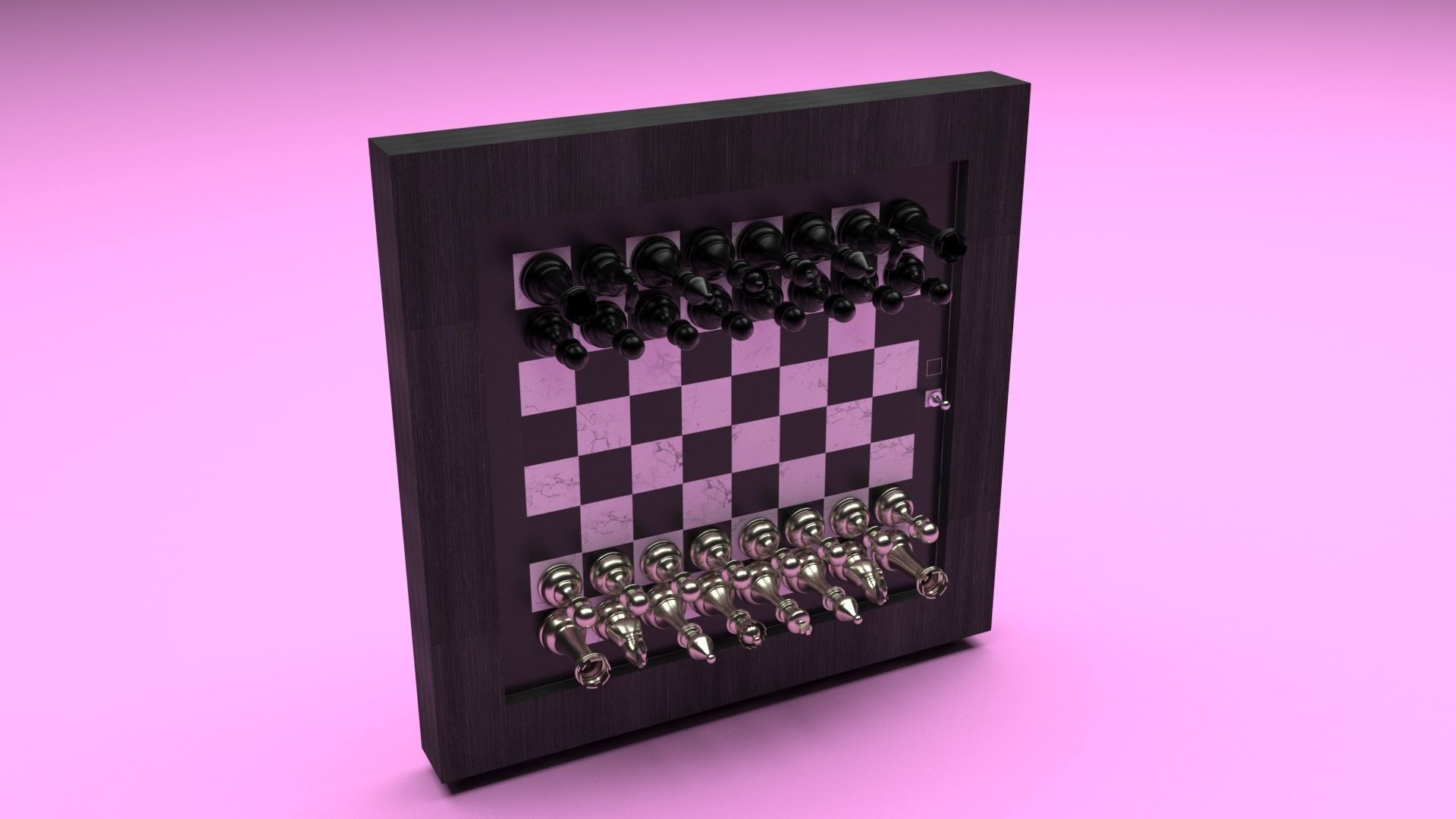 Wall Mounted Chess Set 3D model_8