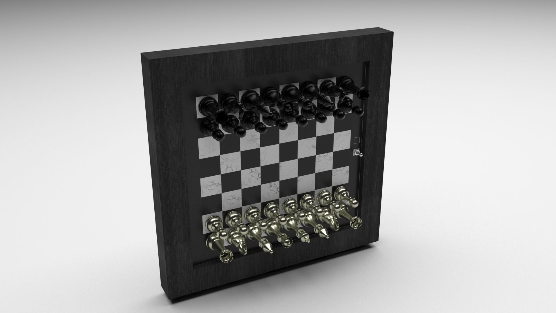 Wall Mounted Chess Set 3D model_6