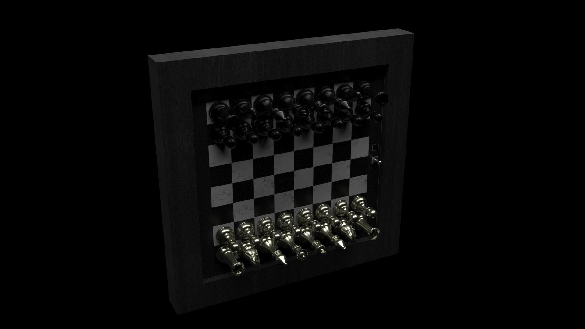 Wall Mounted Chess Set 3D model_9