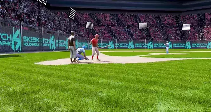 BASEBALL STADIUM Low-poly 3D model