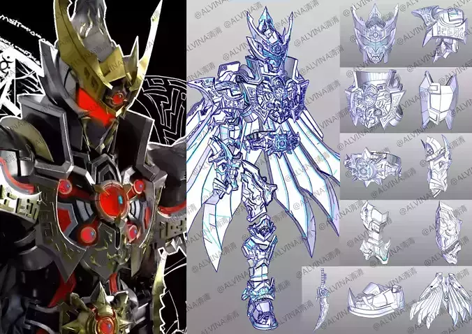 Armor Hero purgatory Shura armor-Cosplay Pepakura Foam Template