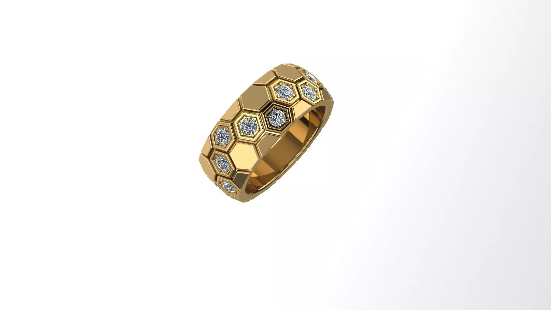 BEE MY LOVE RING With Honeycomb Pattern 17 5mm 3D print model