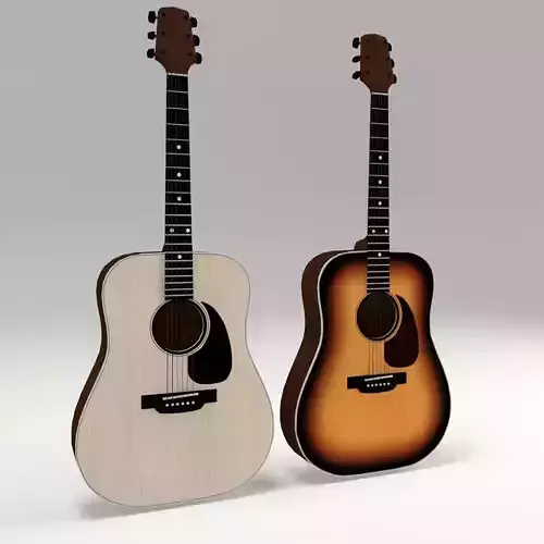 Acoustic Guitars - Low Poly