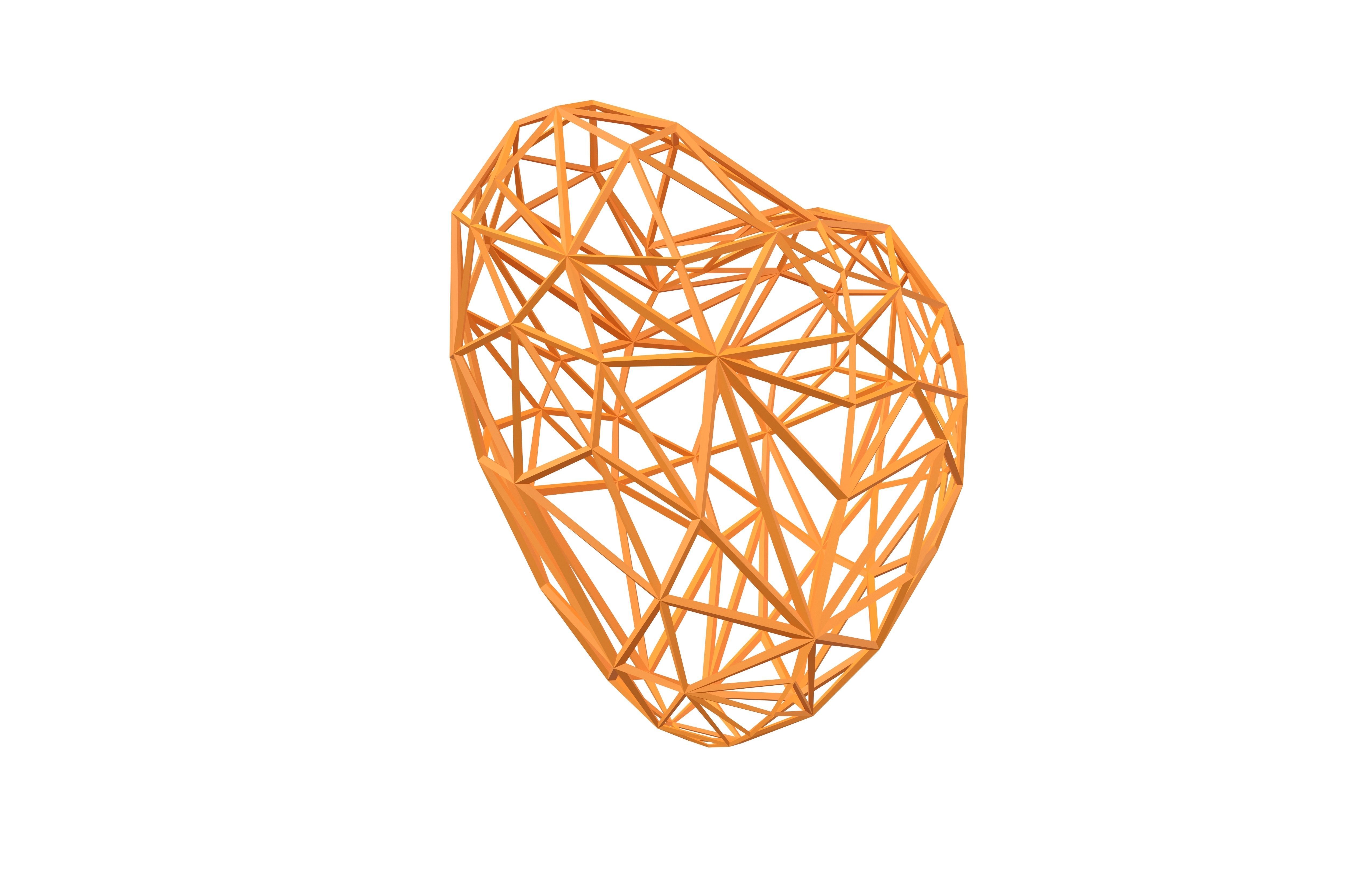 Stylish Heart V2 007 Low-poly 3D model_3