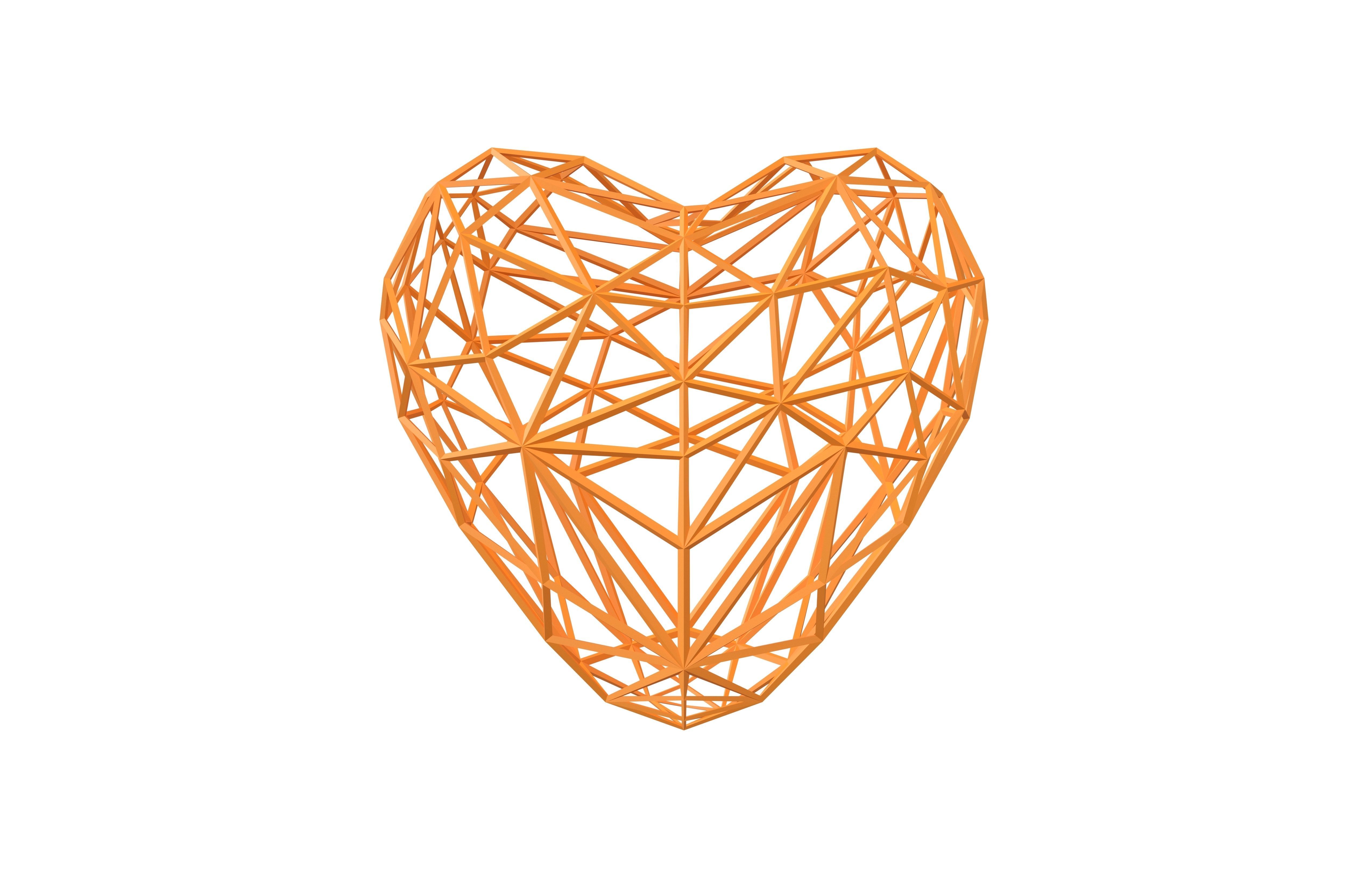 Stylish Heart V2 007 Low-poly 3D model_1