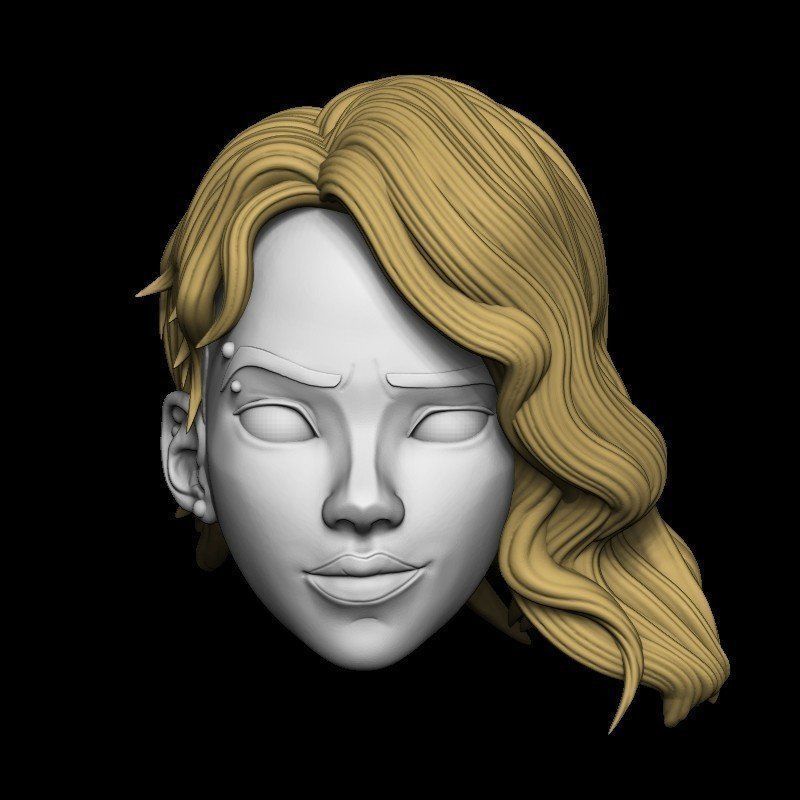 SPIDER GWEN HEAD 02 3D model_2