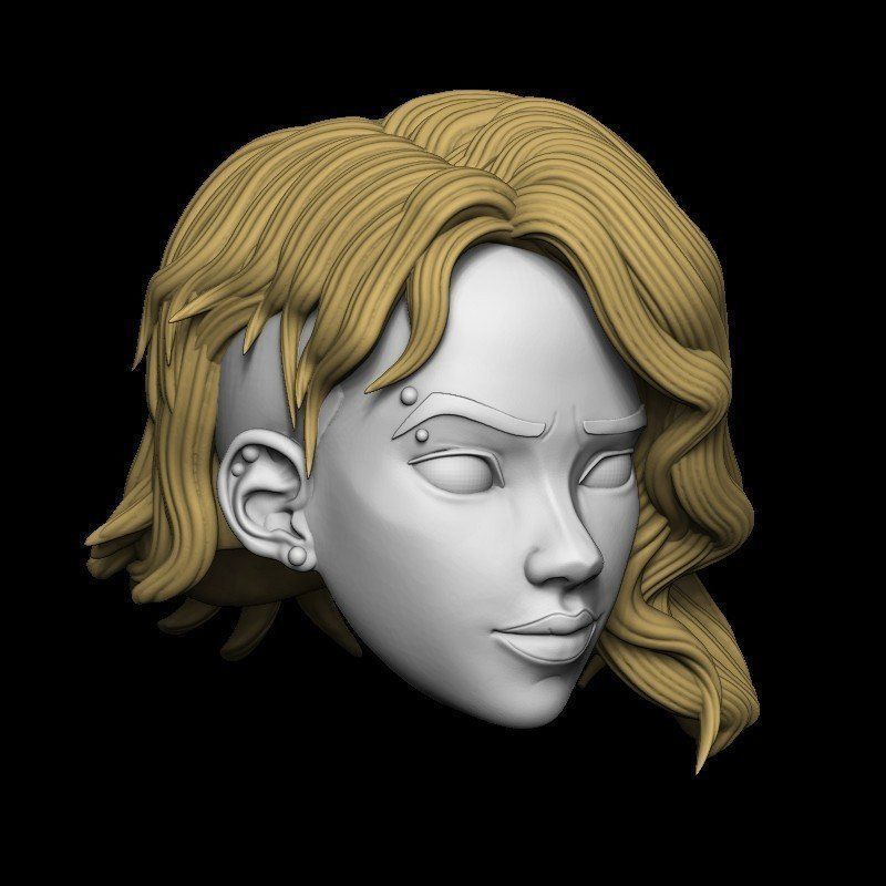 SPIDER GWEN HEAD 02 3D model_4