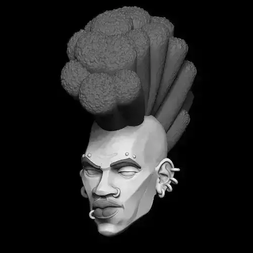 SPIDER PUNK MOHAWK HAIR 3D model