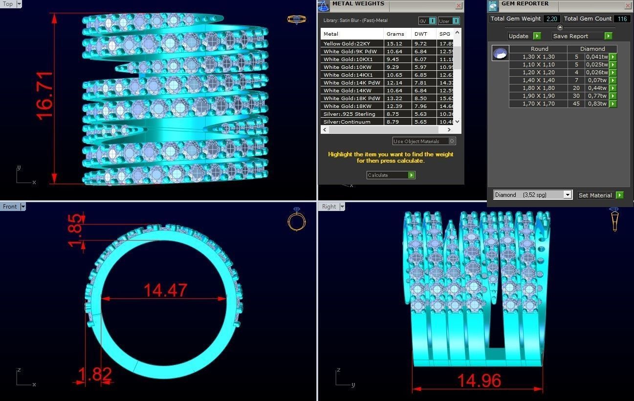 Diamond Ring - N3785 3D print model_8