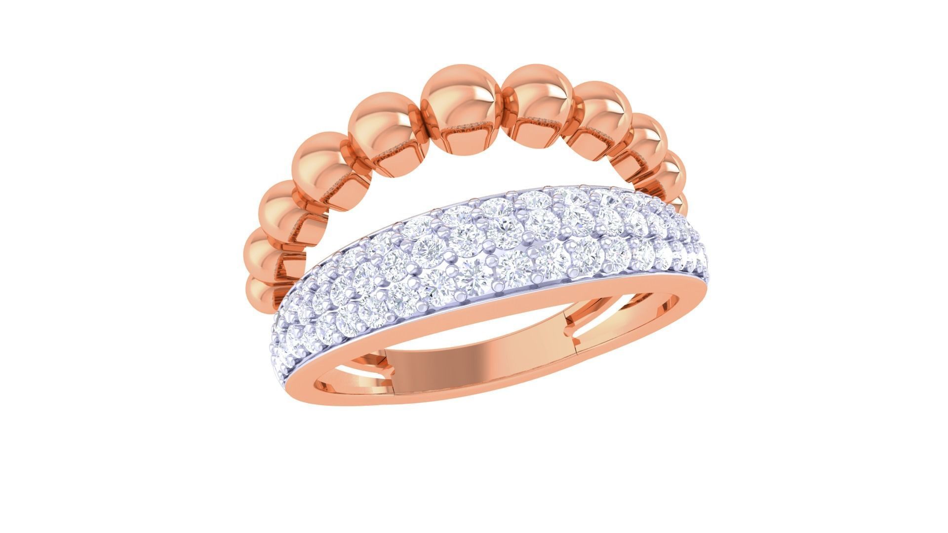 Balls Beads High Jewelry Diamond Cocktail Ring 3dm stl obj 3D print model_6