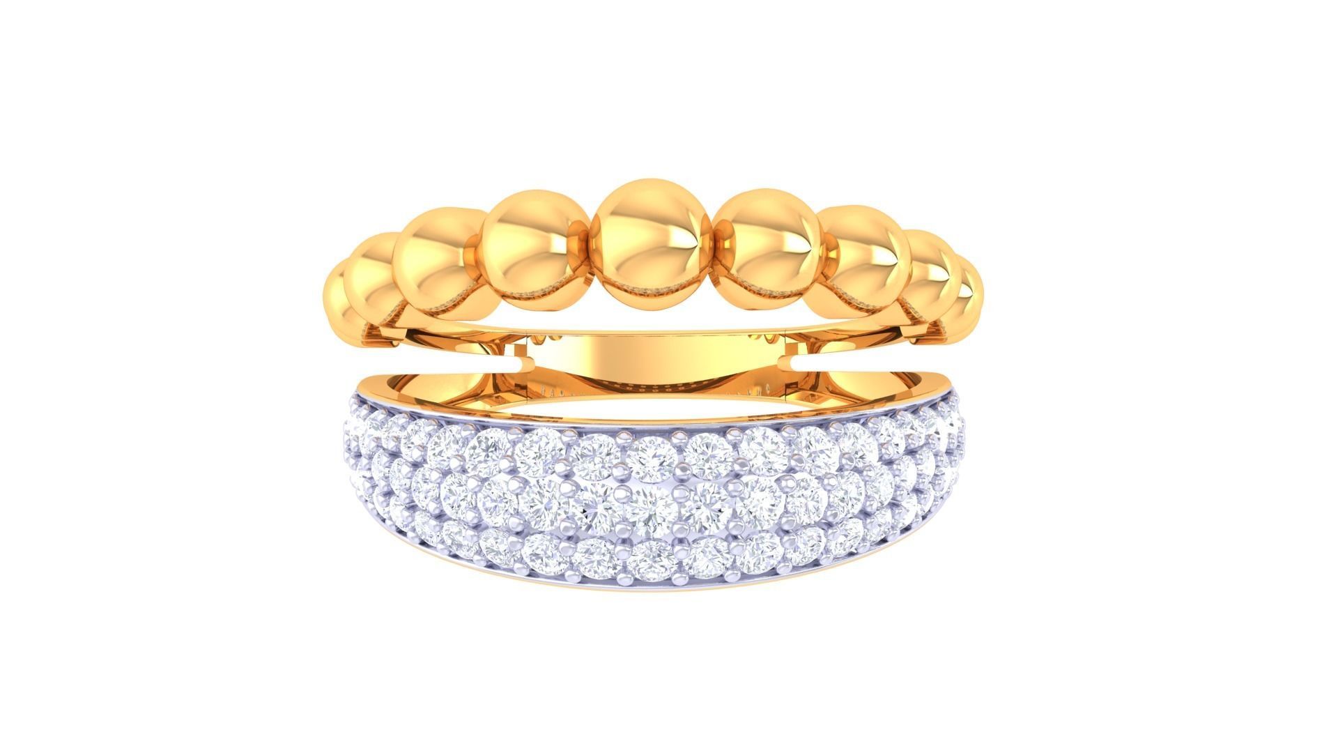 Balls Beads High Jewelry Diamond Cocktail Ring 3dm stl obj 3D print model_8