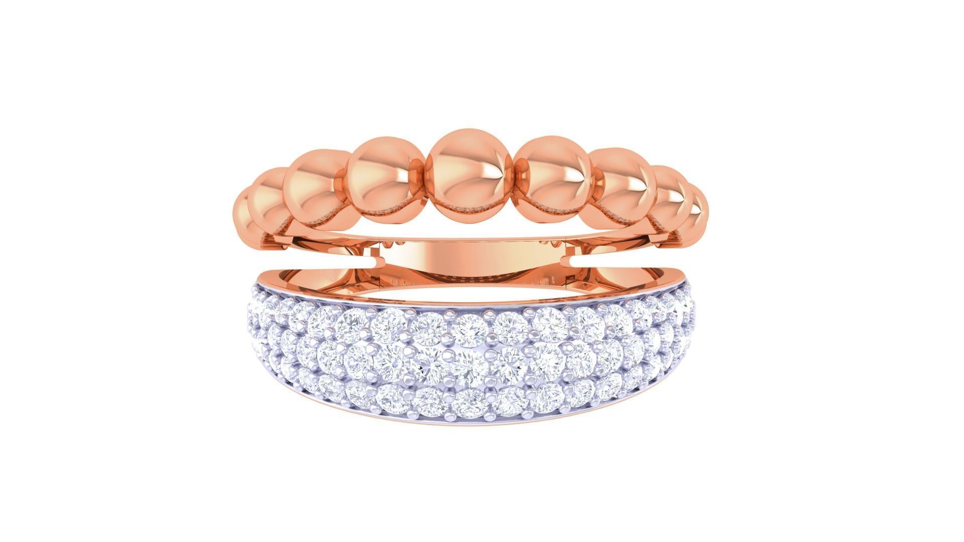 Balls Beads High Jewelry Diamond Cocktail Ring 3dm stl obj 3D print model_7