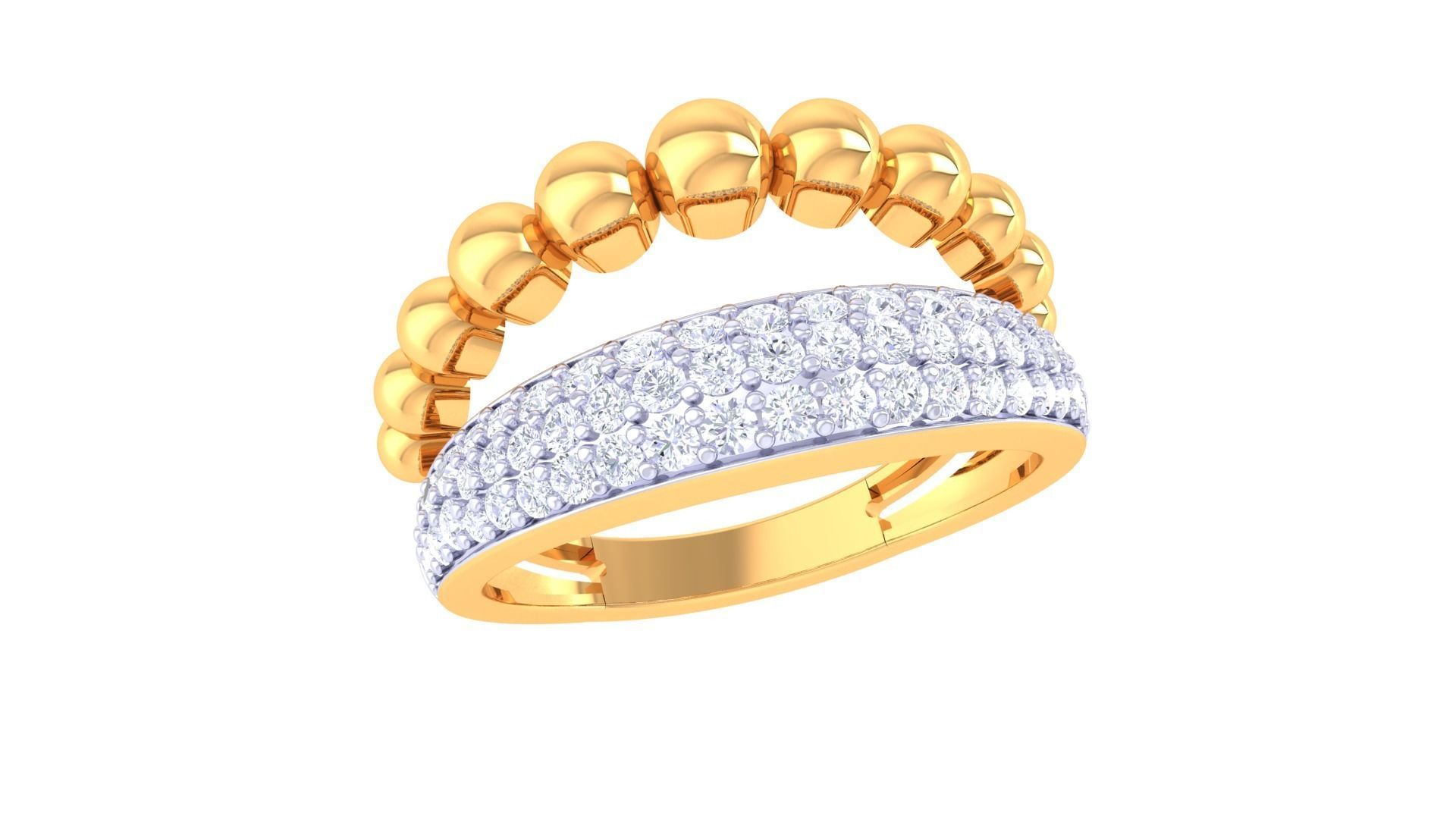 Balls Beads High Jewelry Diamond Cocktail Ring 3dm stl obj 3D print model_4